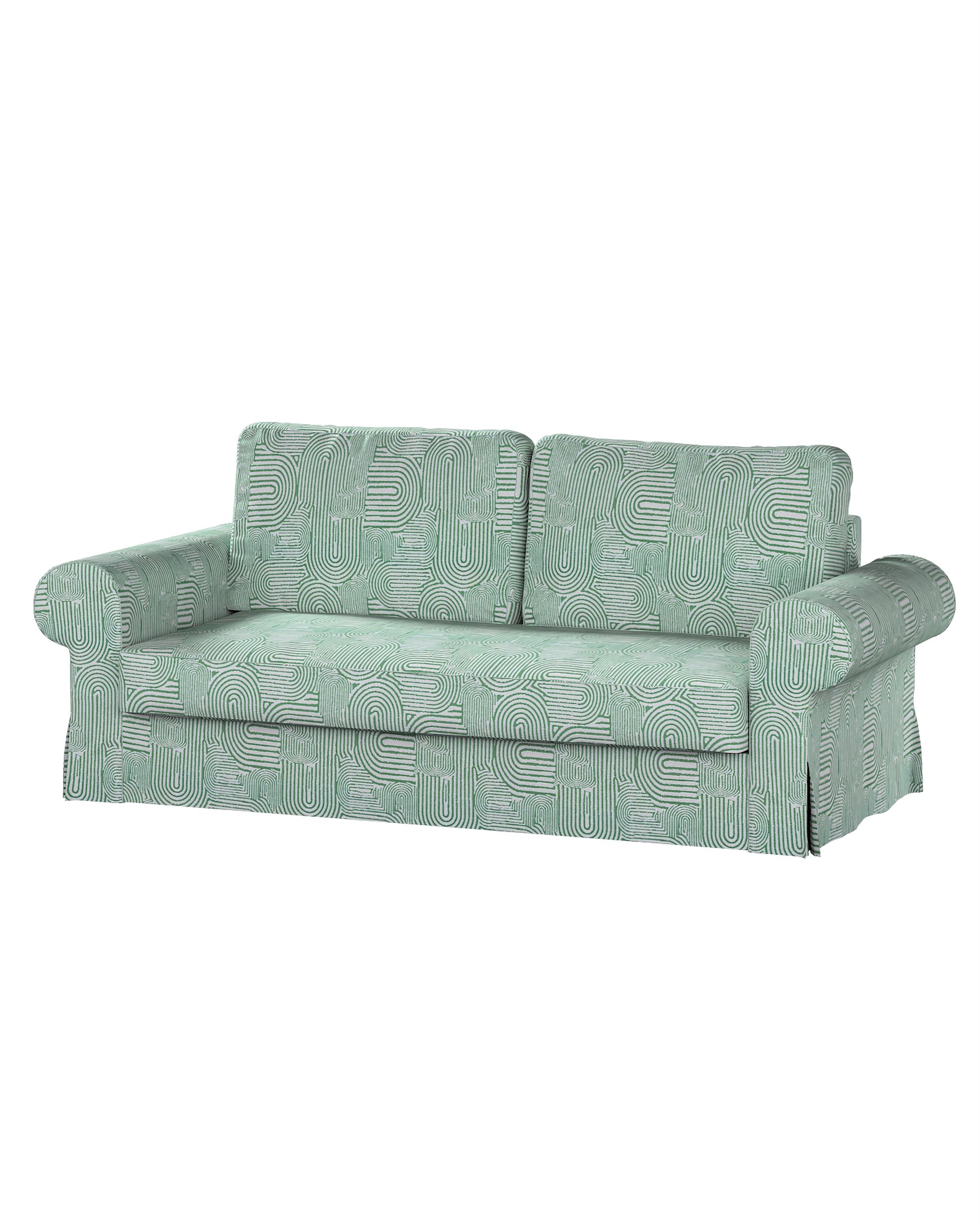 Bezug für Backabro 3-Sitzer Sofa ausklappbar Farbe grün Stoff strukturiert, gemustert