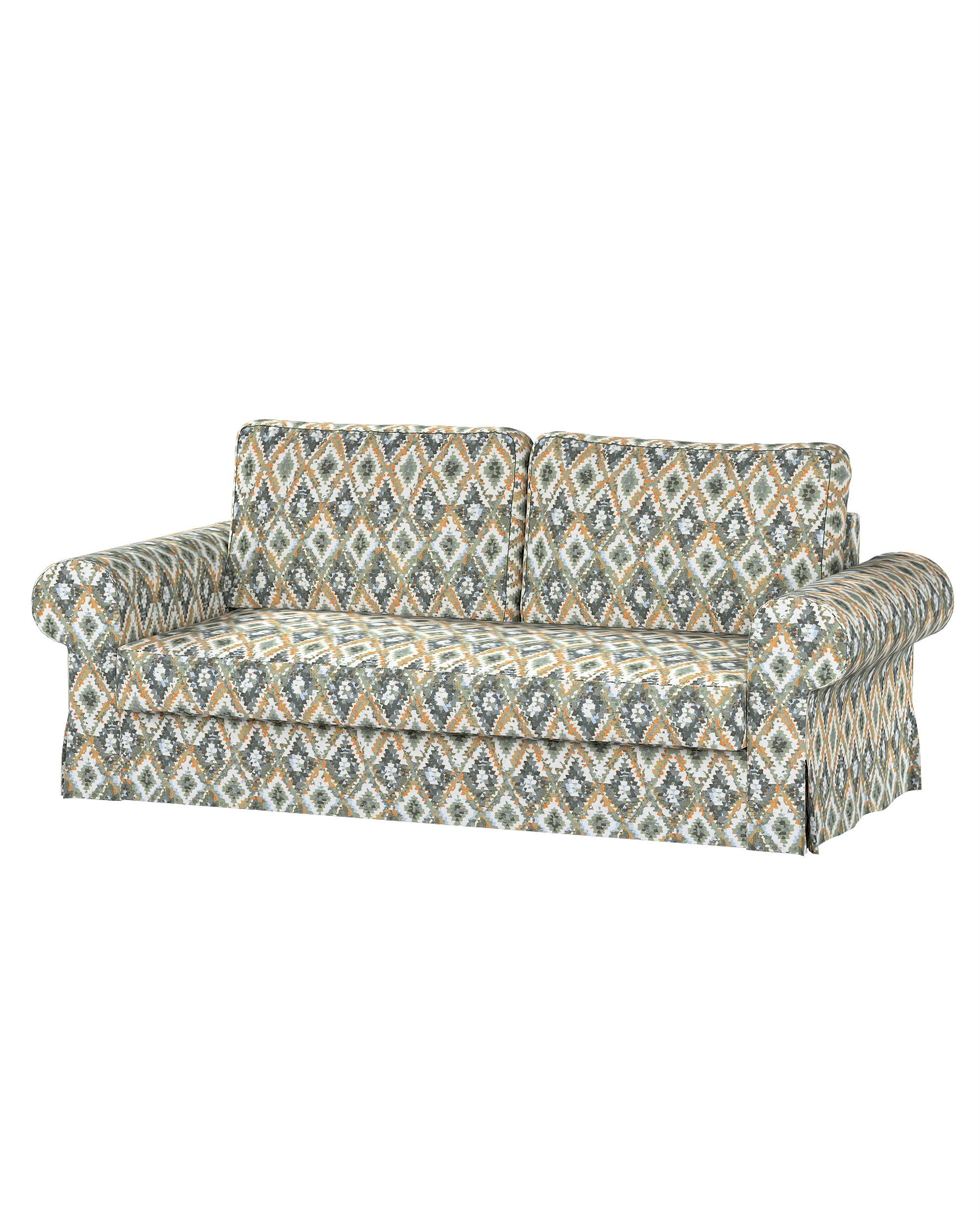 Bezug für Backabro 3-Sitzer Sofa ausklappbar Farbe blau Stoff strukturiert, gemustert
