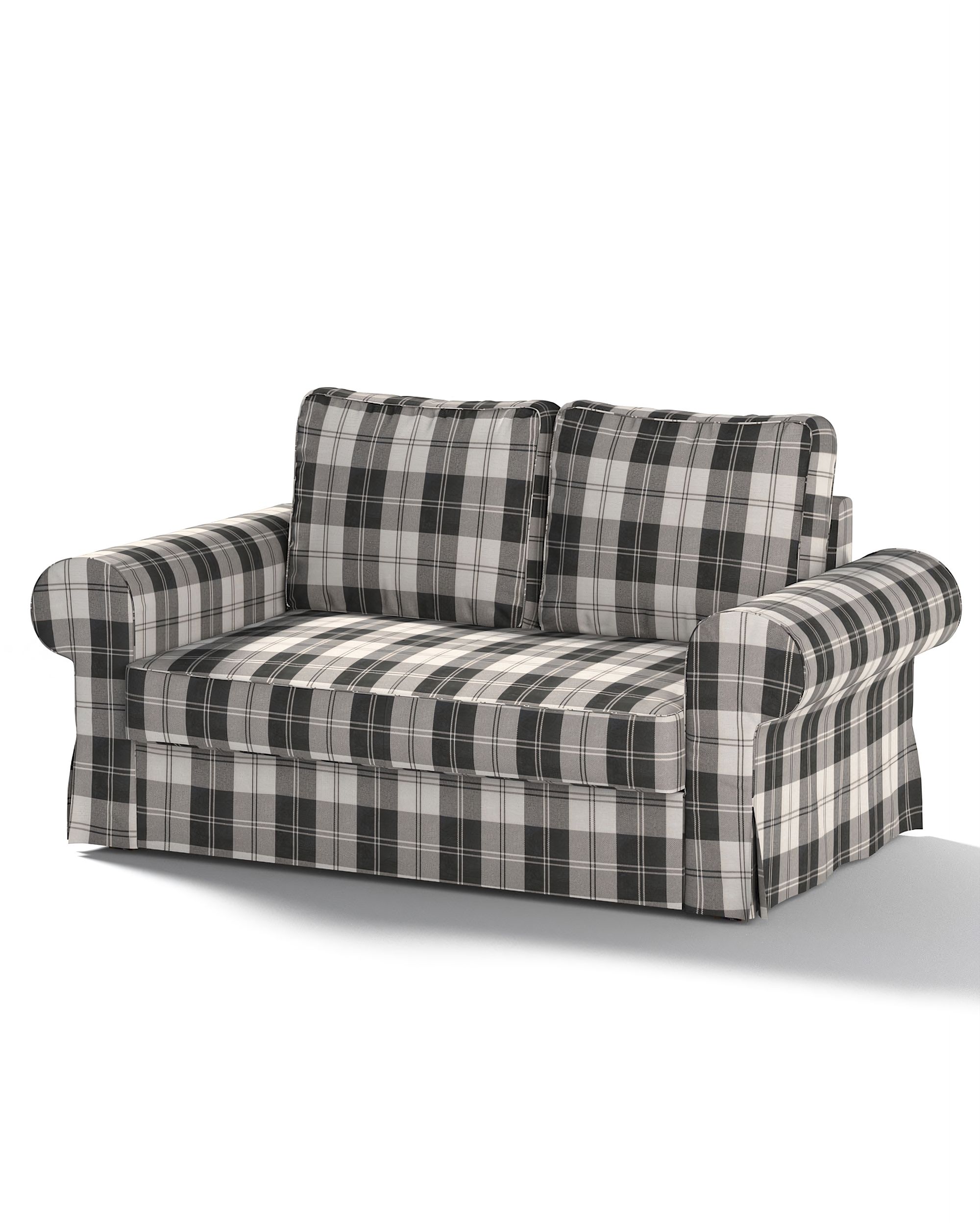 Bezug für Backabro 2-Sitzer Sofa ausklappbar Farbe schwarz Stoff strukturiert, gemustert