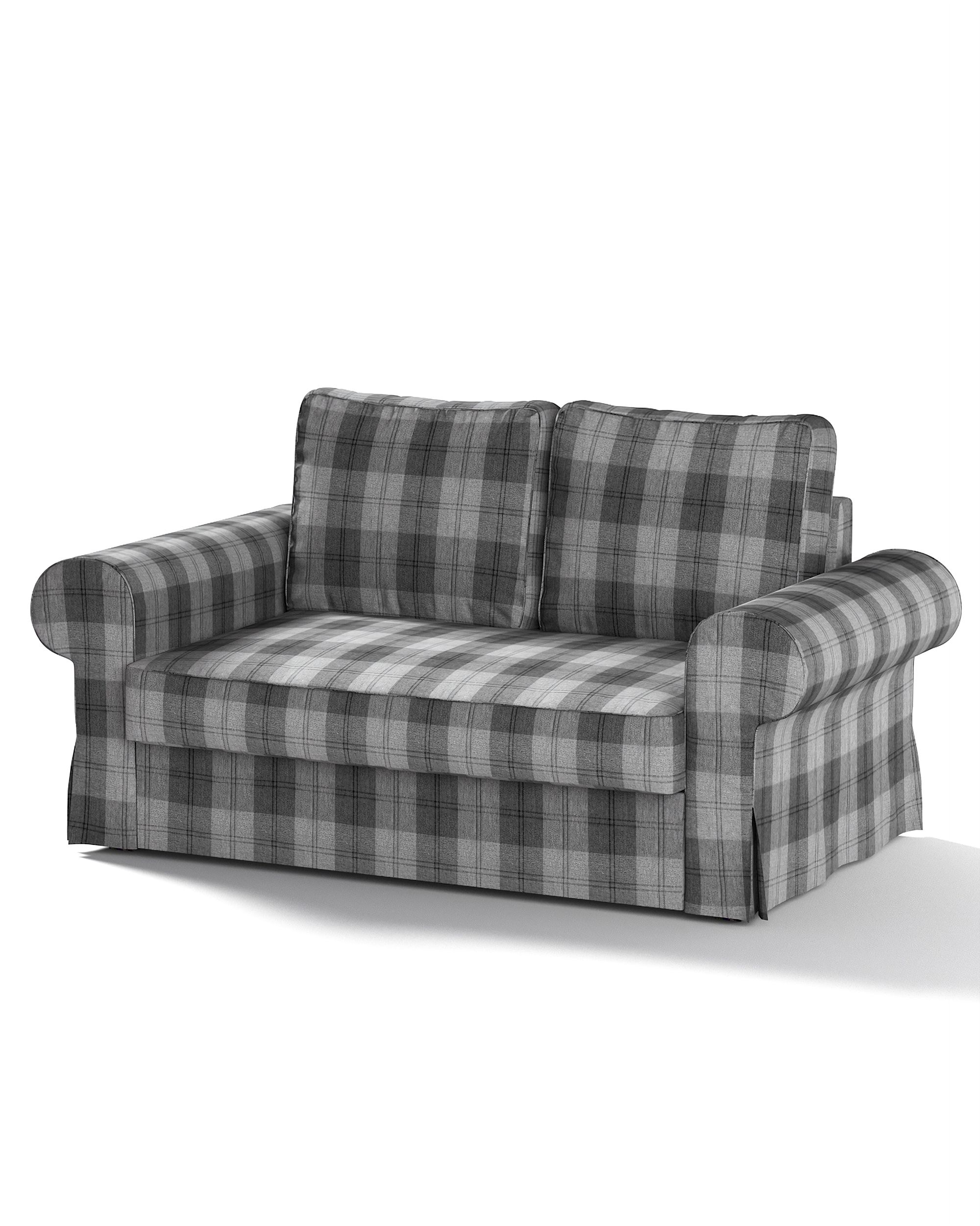 Bezug für Backabro 2-Sitzer Sofa ausklappbar Farbe grau Stoff strukturiert, gemustert