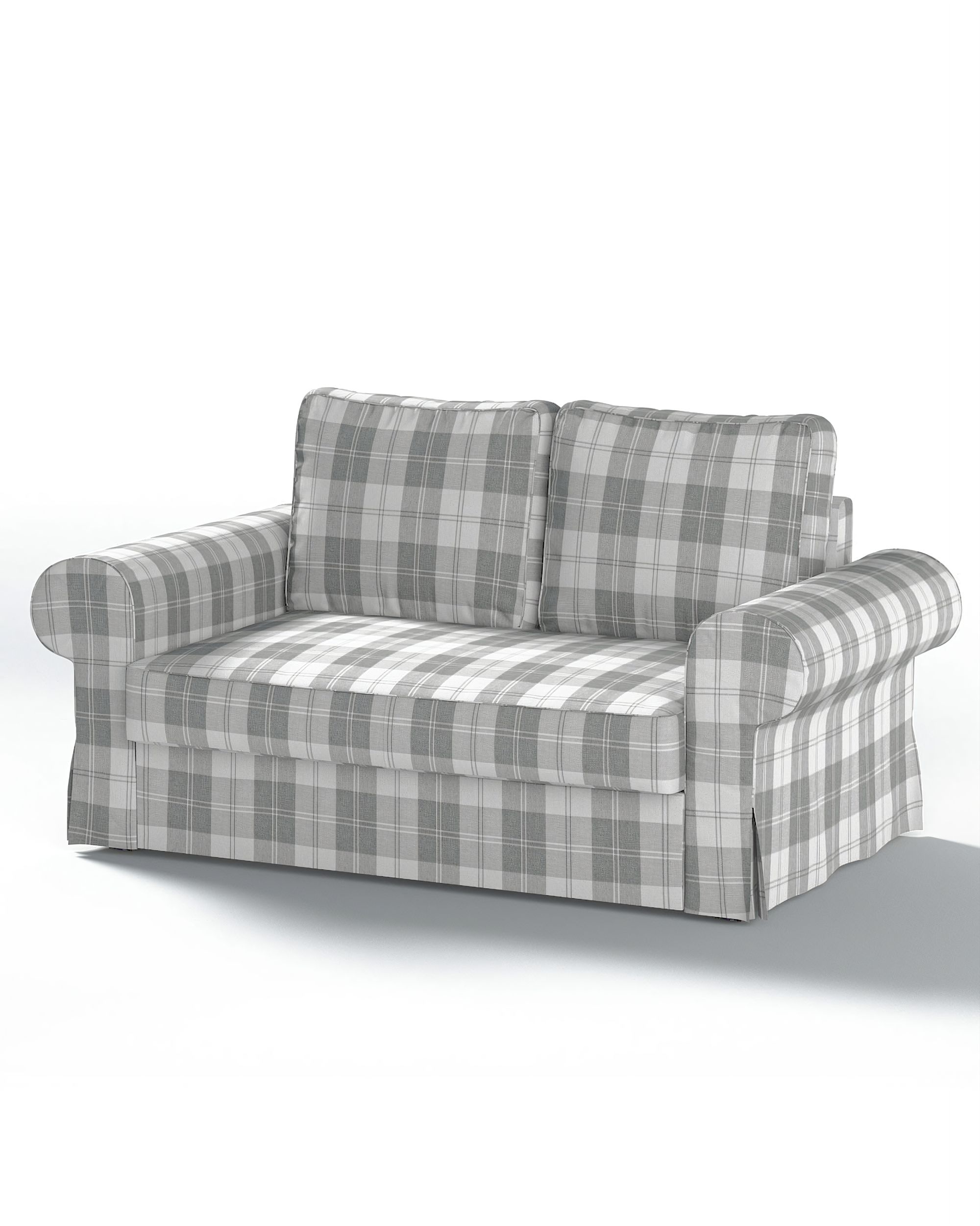 Bezug für Backabro 2-Sitzer Sofa ausklappbar Farbe grau Stoff strukturiert, gemustert