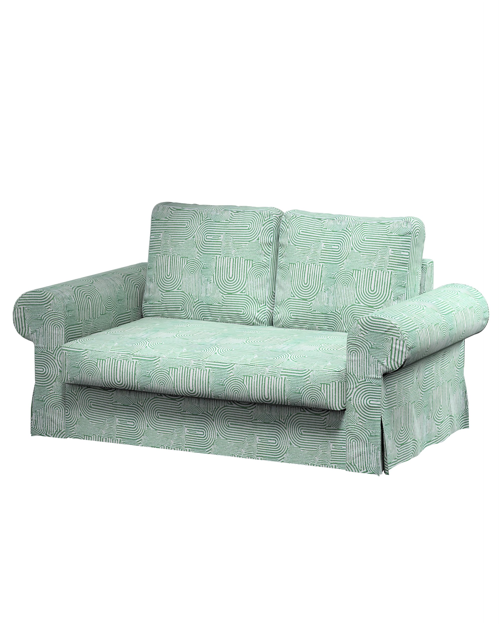 Bezug für Backabro 2-Sitzer Sofa ausklappbar Farbe grün Stoff strukturiert, gemustert