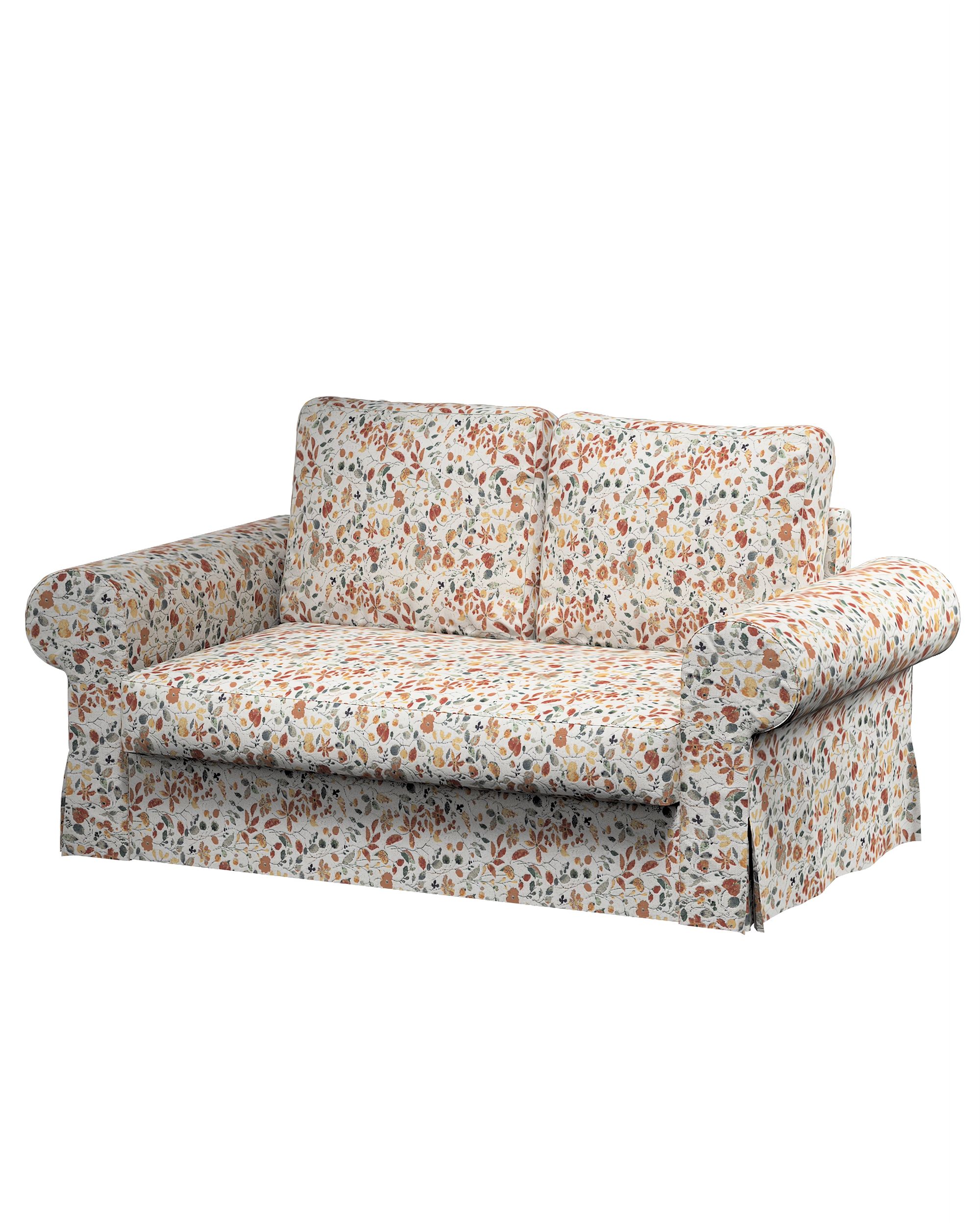 Bezug für Backabro 2-Sitzer Sofa ausklappbar Farbe orange Stoff strukturiert, gemustert