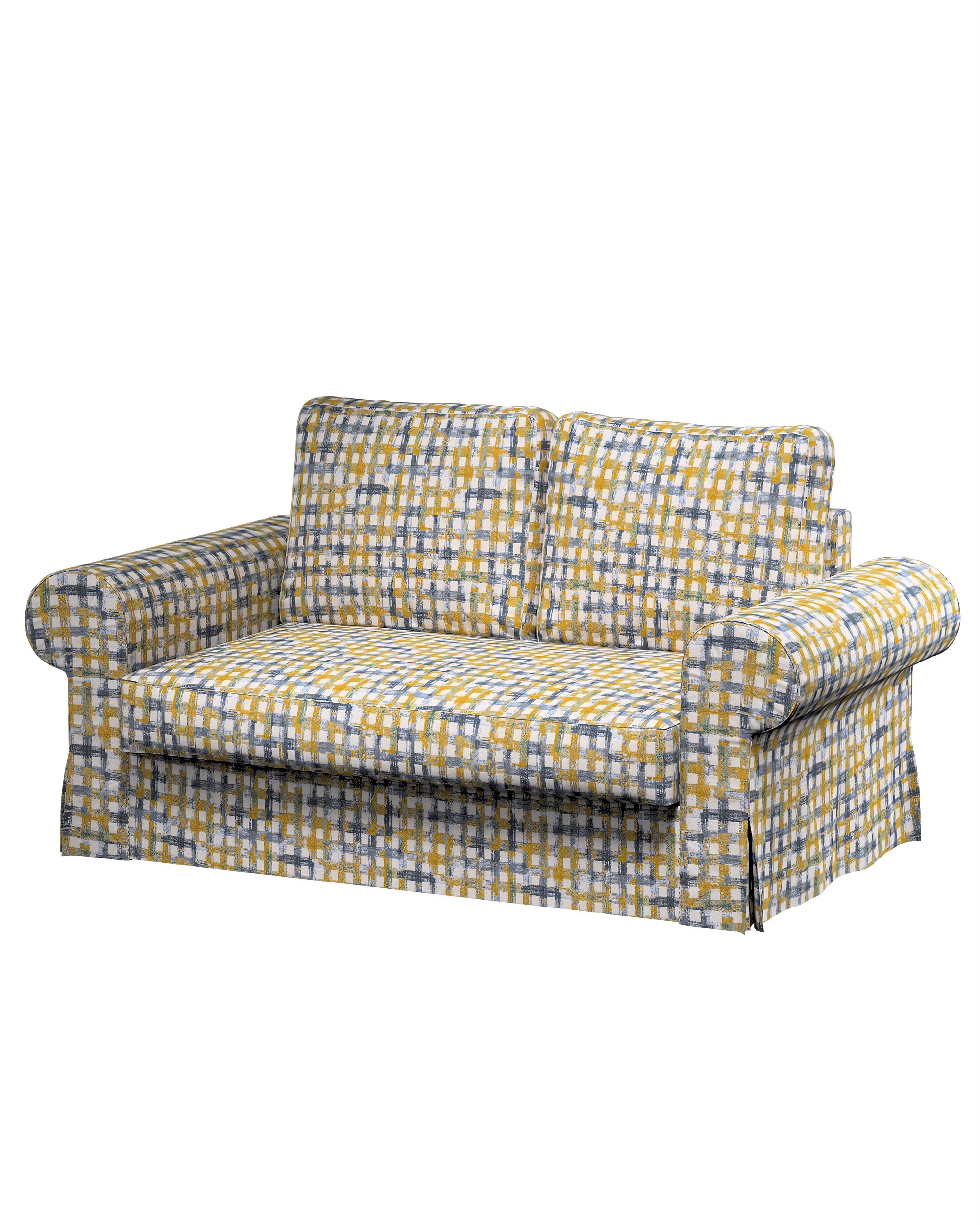 Bezug für Backabro 2-Sitzer Sofa ausklappbar Farbe blau Stoff strukturiert, gemustert