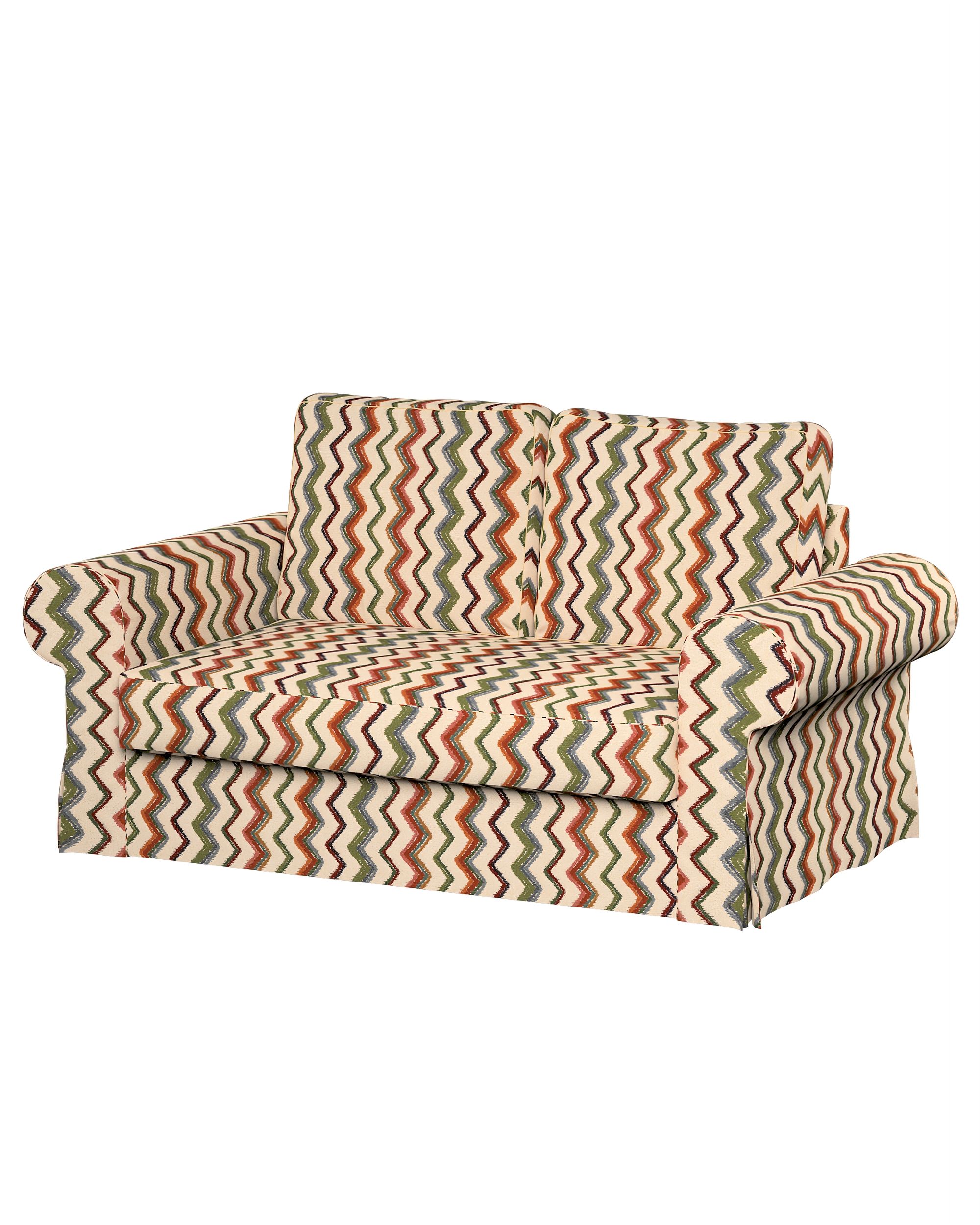 Bezug für Backabro 2-Sitzer Sofa ausklappbar Farbe bunt Stoff strukturiert, gemustert