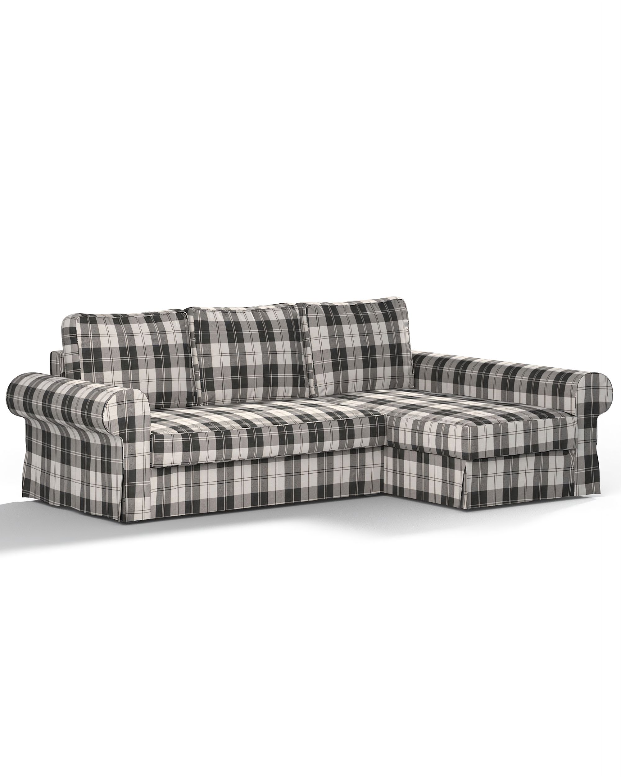 Bezug für Backabro Bettsofa / Recamiere Farbe schwarz Stoff strukturiert, gemustert