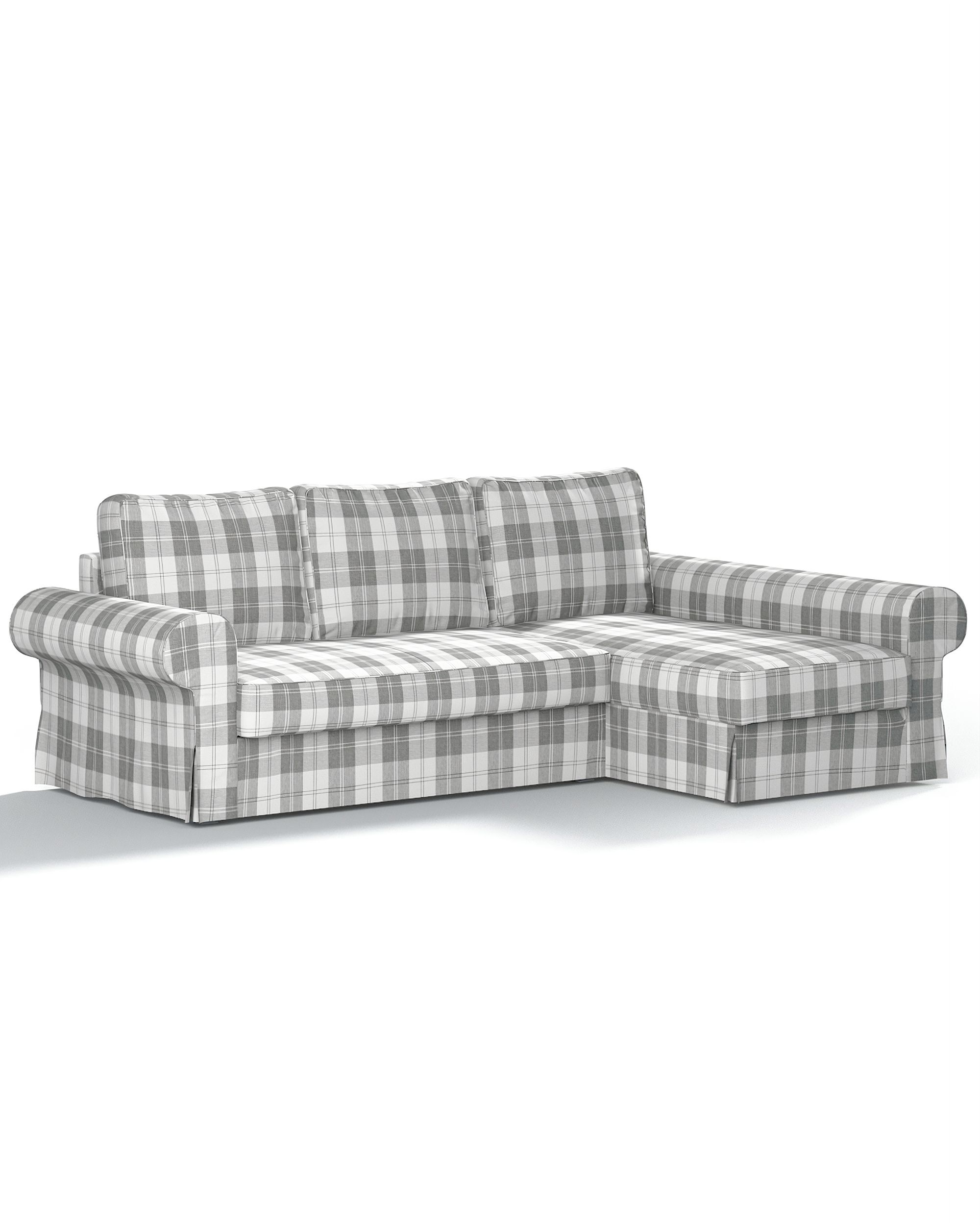 Bezug für Backabro Bettsofa / Recamiere Farbe grau Stoff strukturiert, gemustert