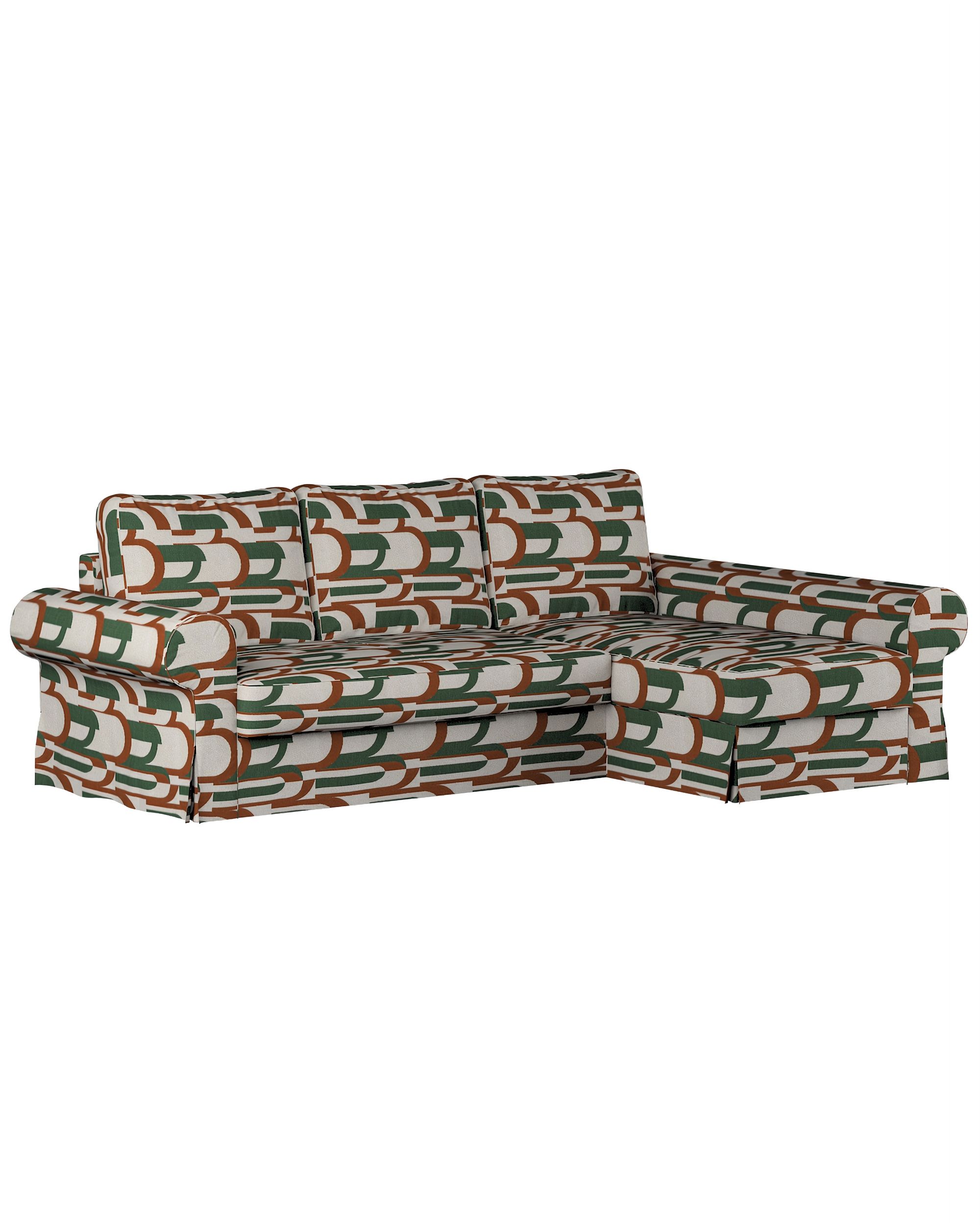 Bezug für Backabro Bettsofa / Recamiere Farbe grün Stoff strukturiert, gemustert