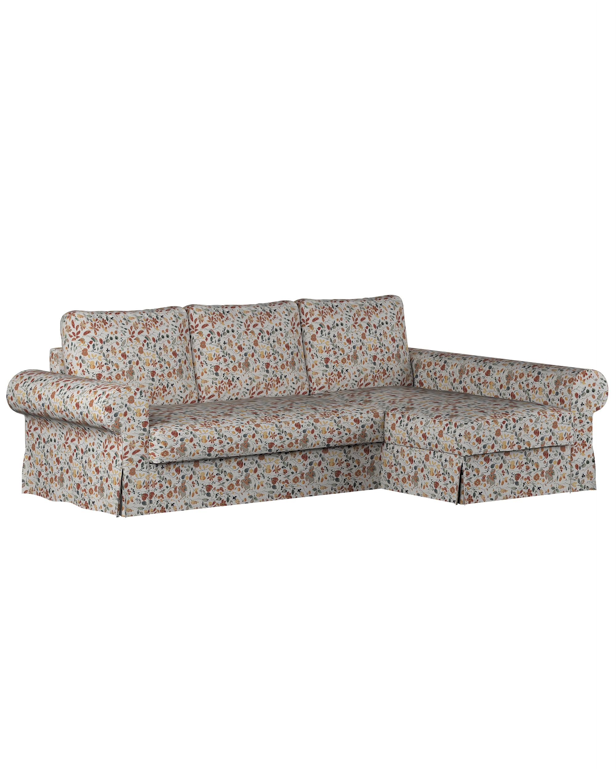 Bezug für Backabro Bettsofa / Recamiere Farbe orange Stoff strukturiert, gemustert
