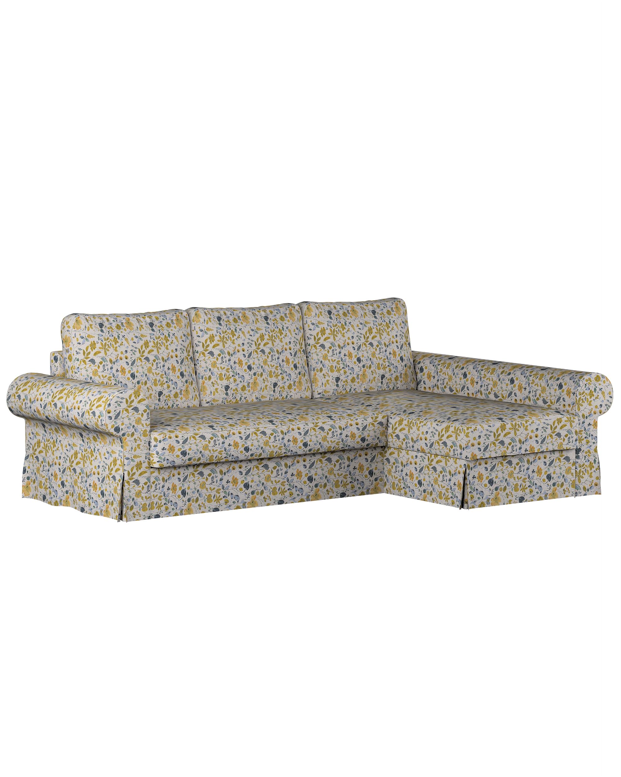 Bezug für Backabro Bettsofa / Recamiere Farbe gelb Stoff strukturiert, gemustert