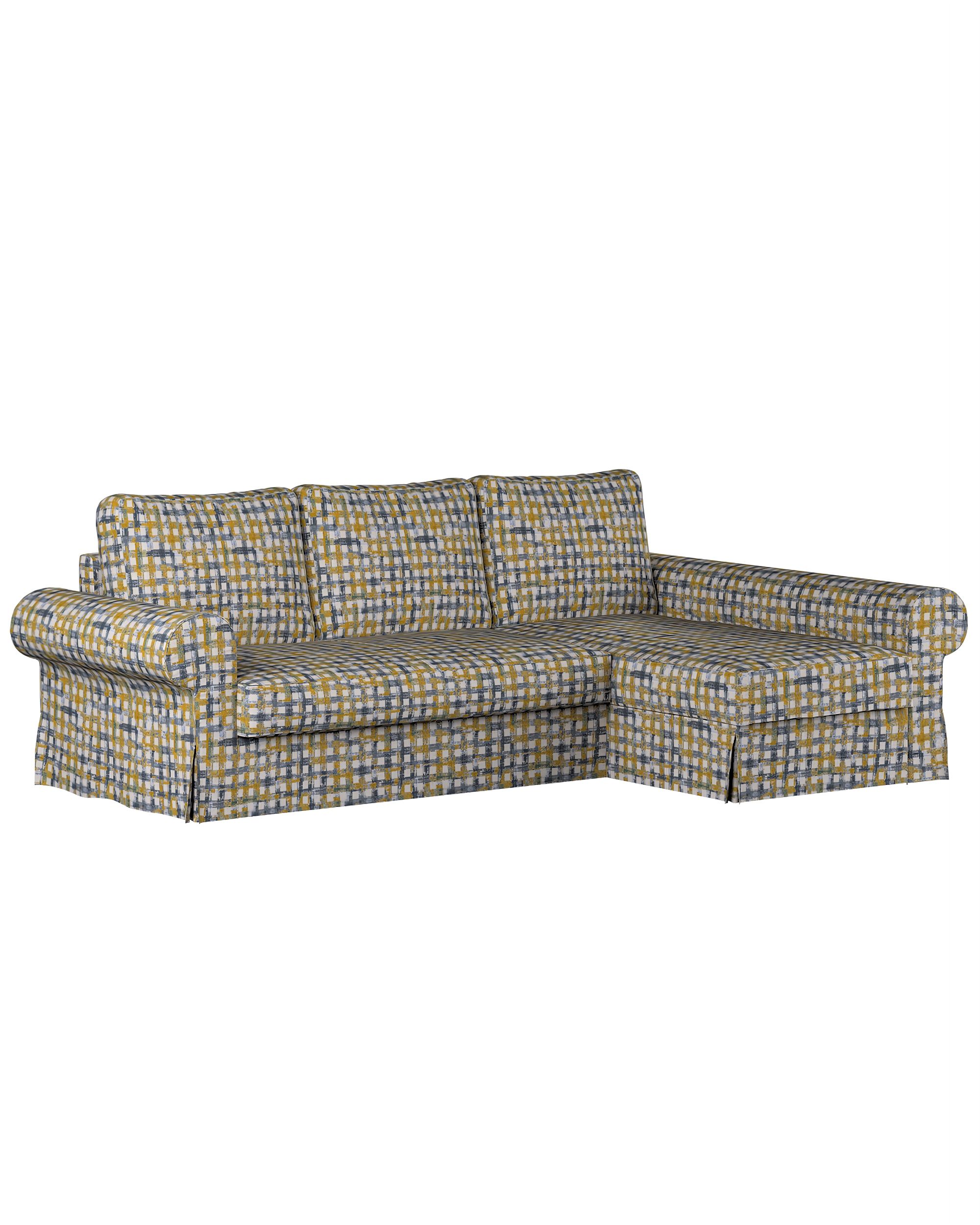 Bezug für Backabro Bettsofa / Recamiere Farbe blau Stoff strukturiert, gemustert