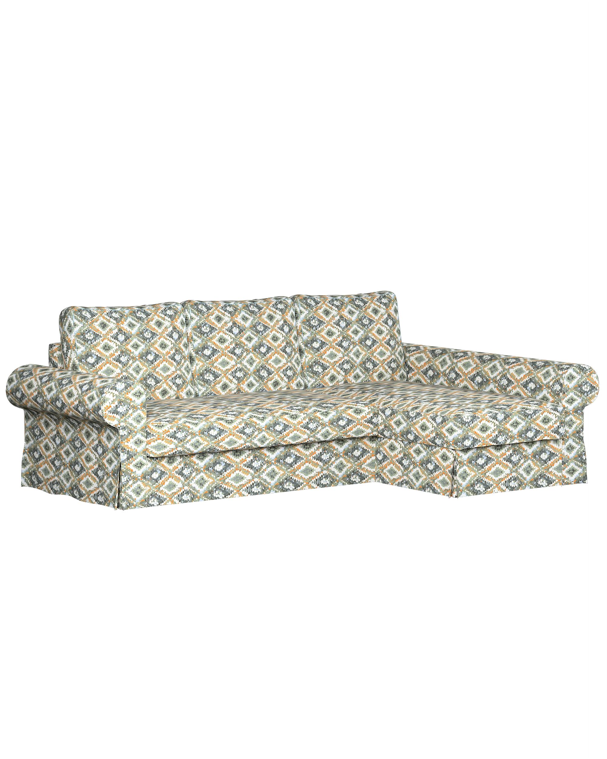 Bezug für Backabro Bettsofa / Recamiere Farbe blau Stoff strukturiert, gemustert