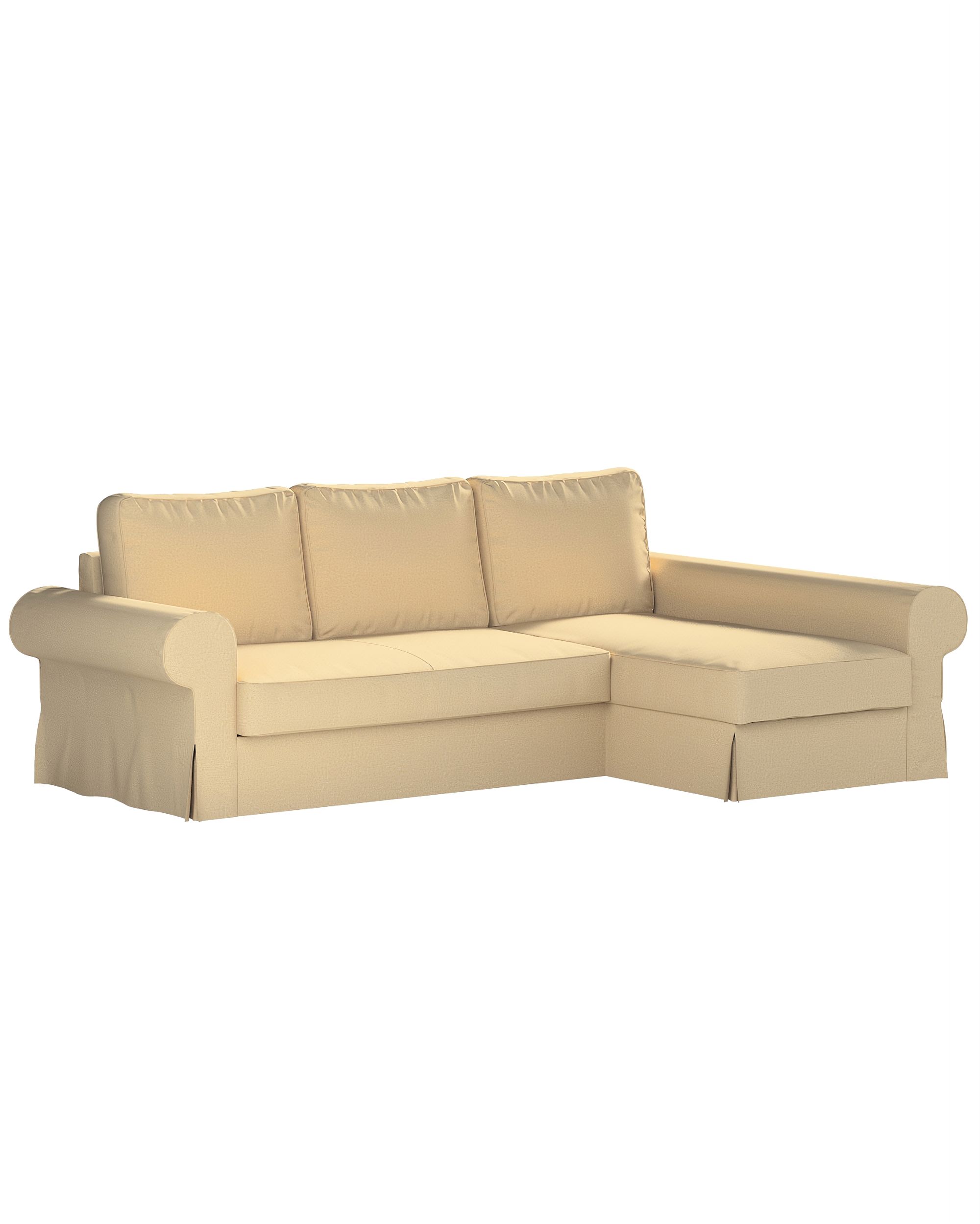 Bezug für Backabro Bettsofa / Recamiere Farbe beige Stoff glänzend, strukturiert
