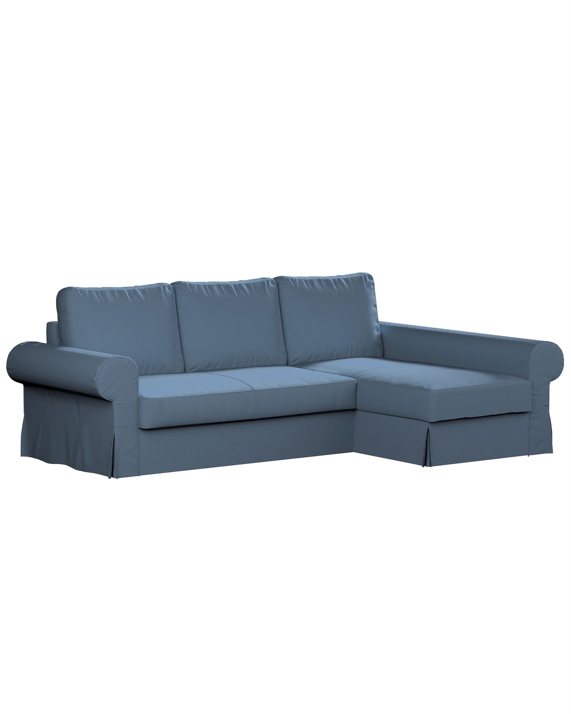 Bezug für Backabro Bettsofa / Recamiere Farbe blau Stoff strukturiert