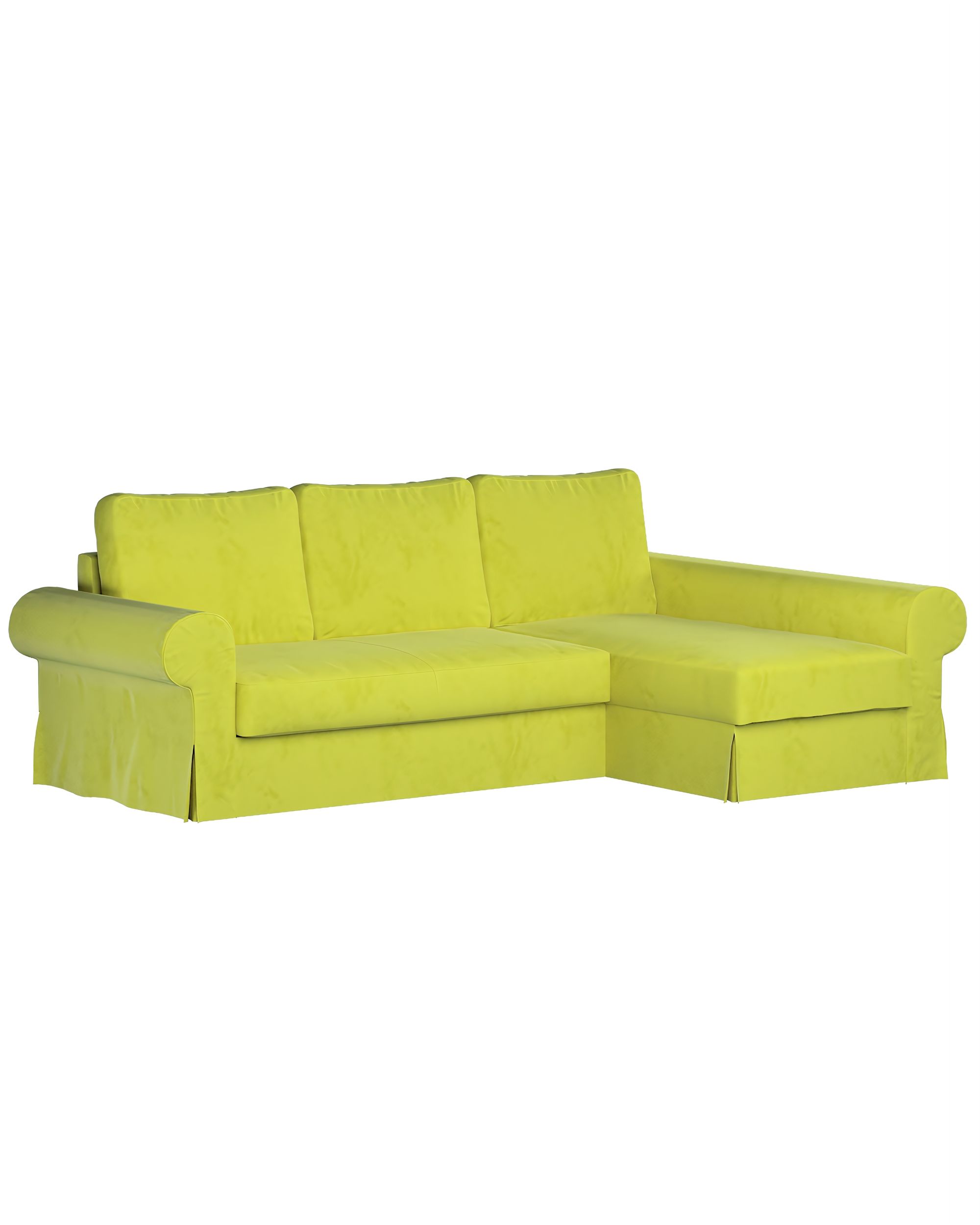 Bezug für Backabro Bettsofa / Recamiere Farbe grün Stoff glänzend, samt