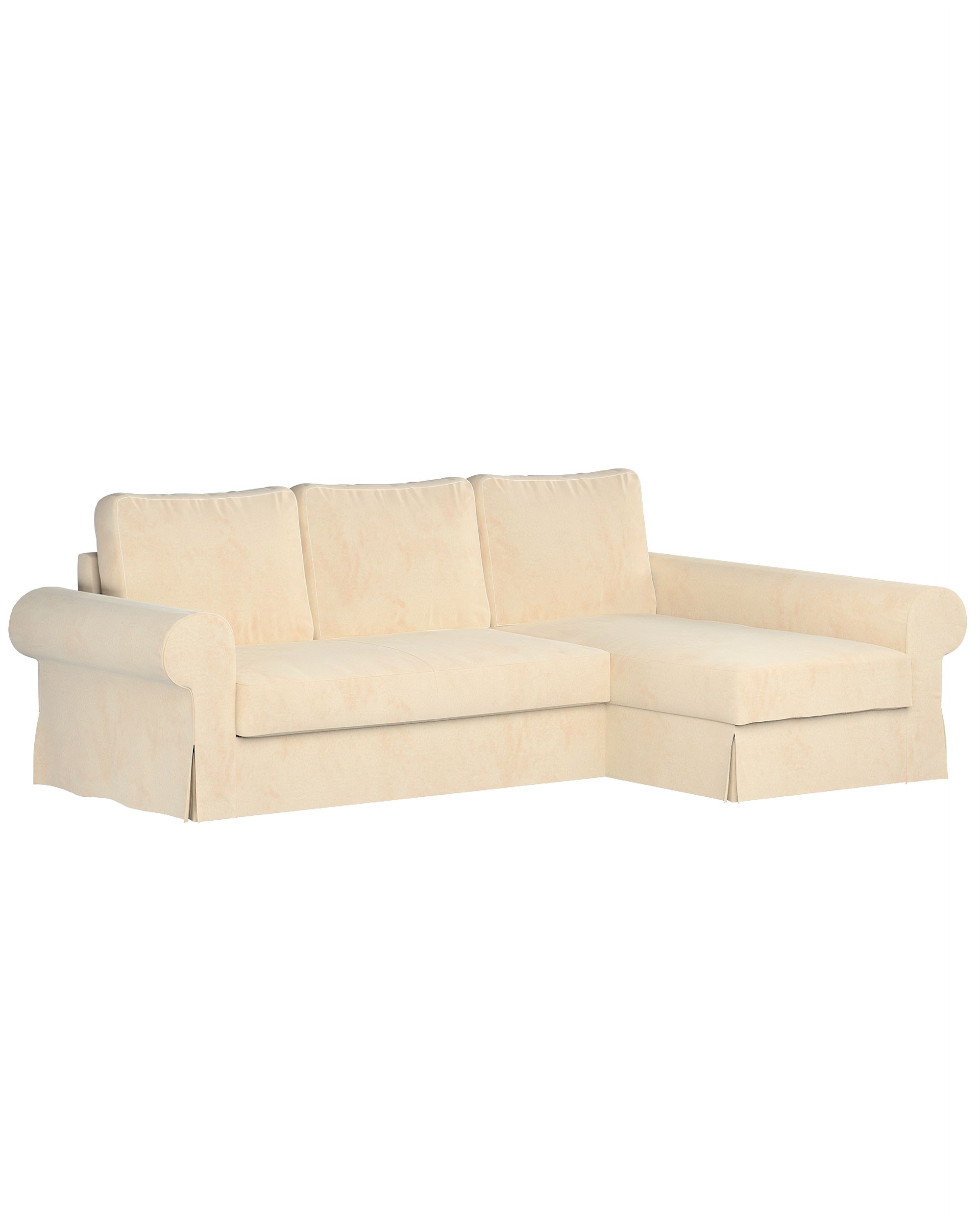 Bezug für Backabro Bettsofa / Recamiere Farbe ecru Stoff glänzend, samt