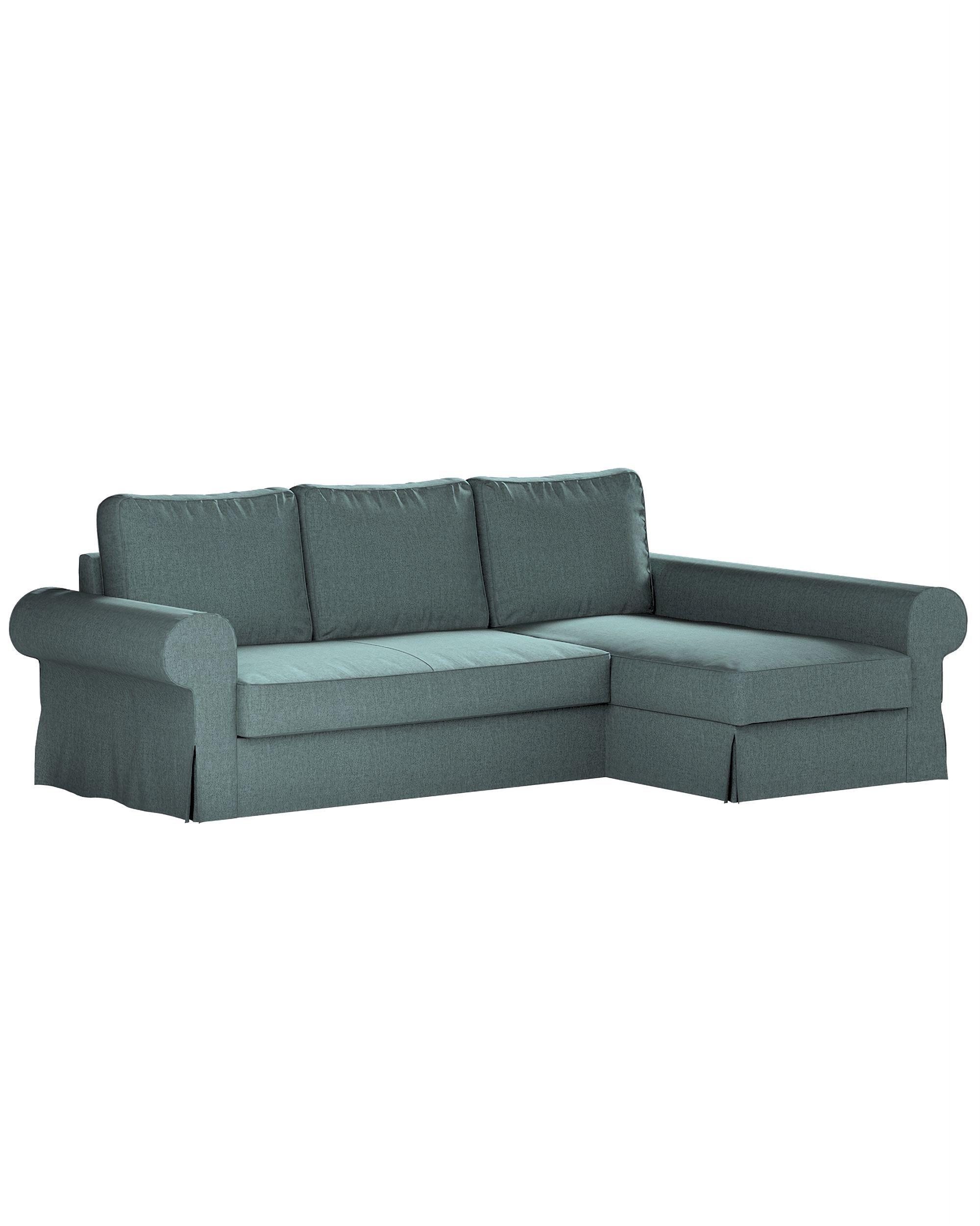 Bezug für Backabro Bettsofa / Recamiere Farbe blau Stoff strukturiert