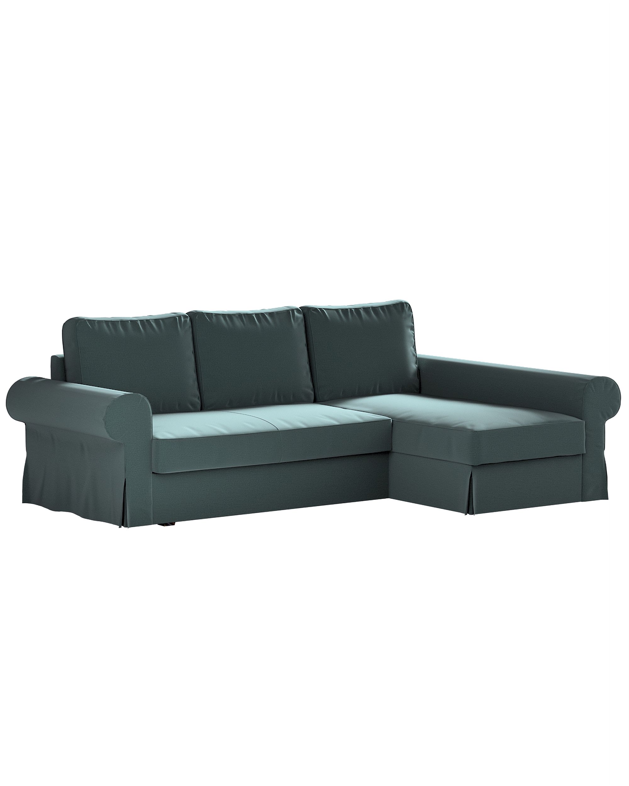 Bezug für Backabro Bettsofa / Recamiere Farbe grün Stoff samt