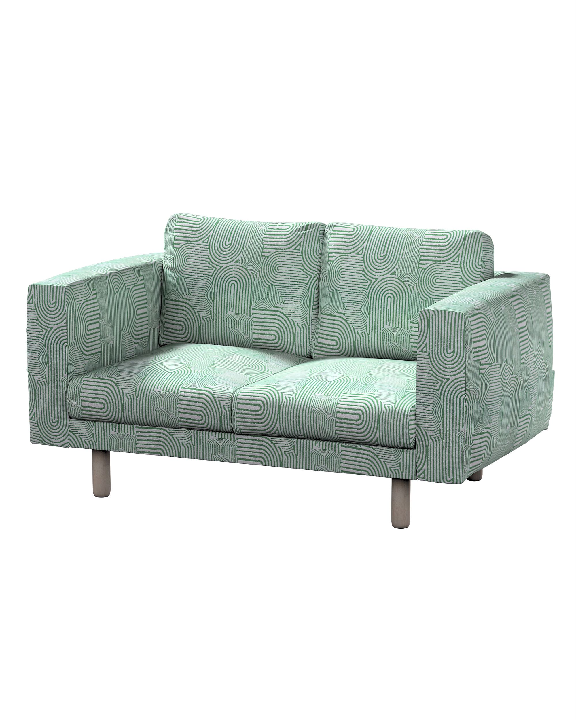 Bezug für Norsborg 2-Sitzer Sofa Farbe grün Stoff strukturiert, gemustert