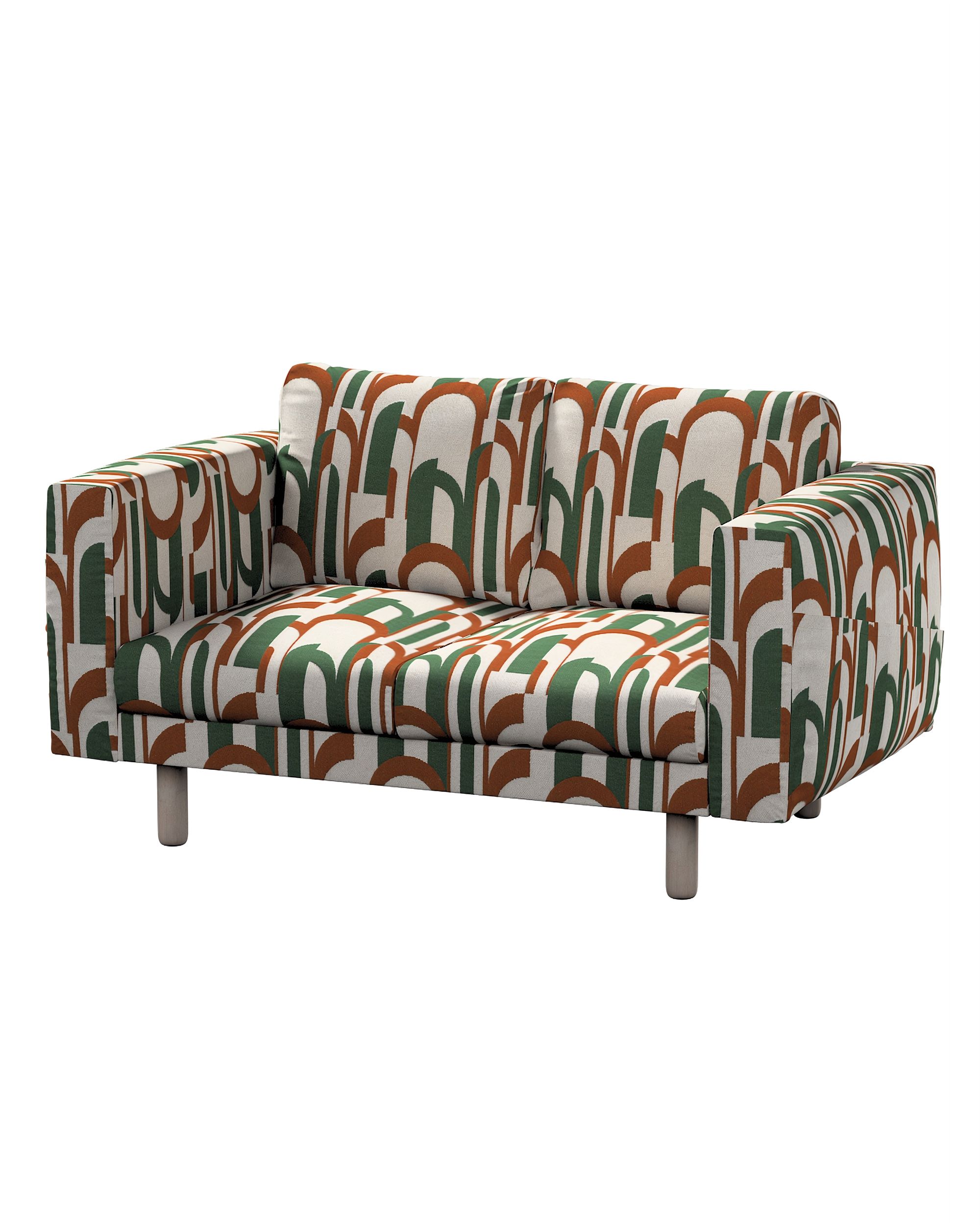 Bezug für Norsborg 2-Sitzer Sofa Farbe grün Stoff strukturiert, gemustert