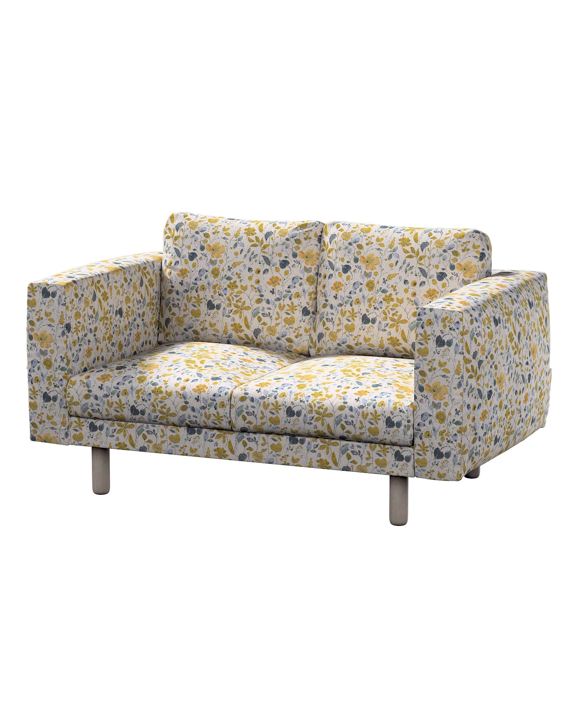 Bezug für Norsborg 2-Sitzer Sofa Farbe gelb Stoff strukturiert, gemustert