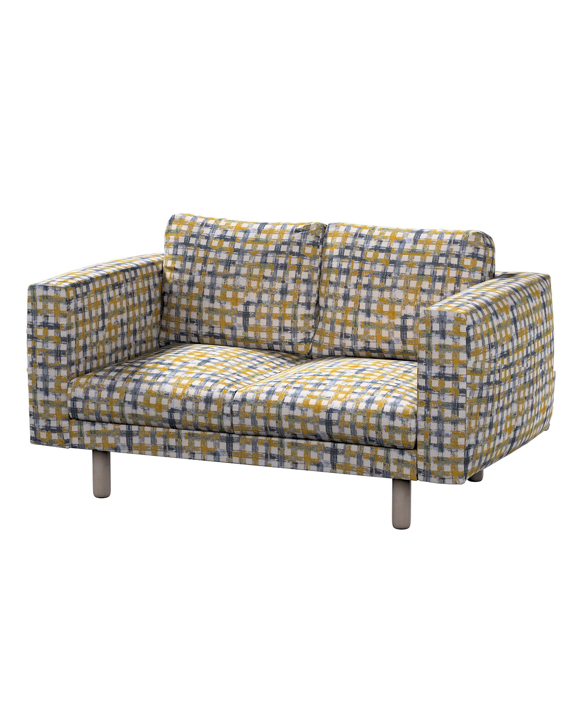 Bezug für Norsborg 2-Sitzer Sofa Farbe blau Stoff strukturiert, gemustert