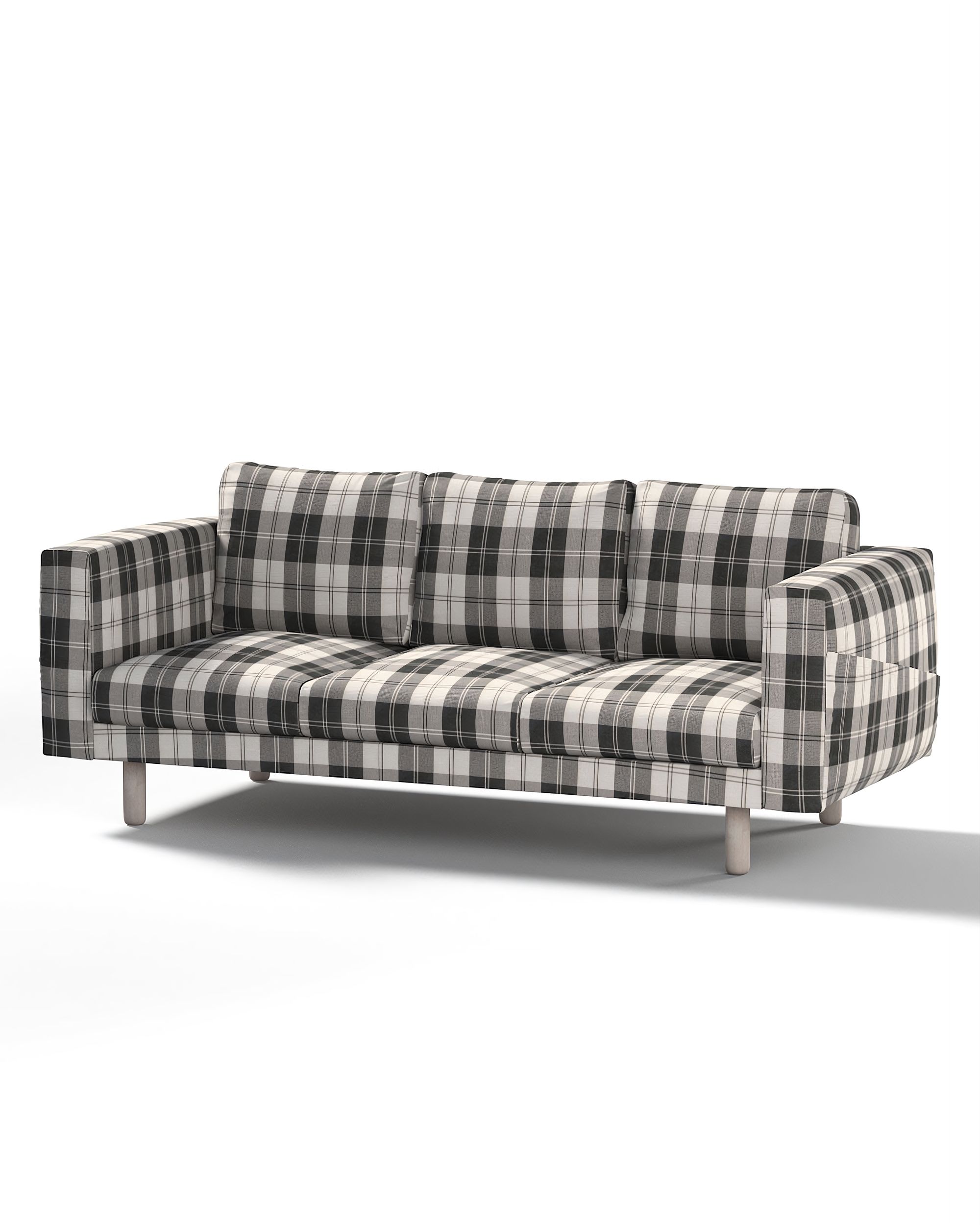 Bezug für Norsborg 3-Sitzer Sofa Farbe schwarz Stoff strukturiert, gemustert