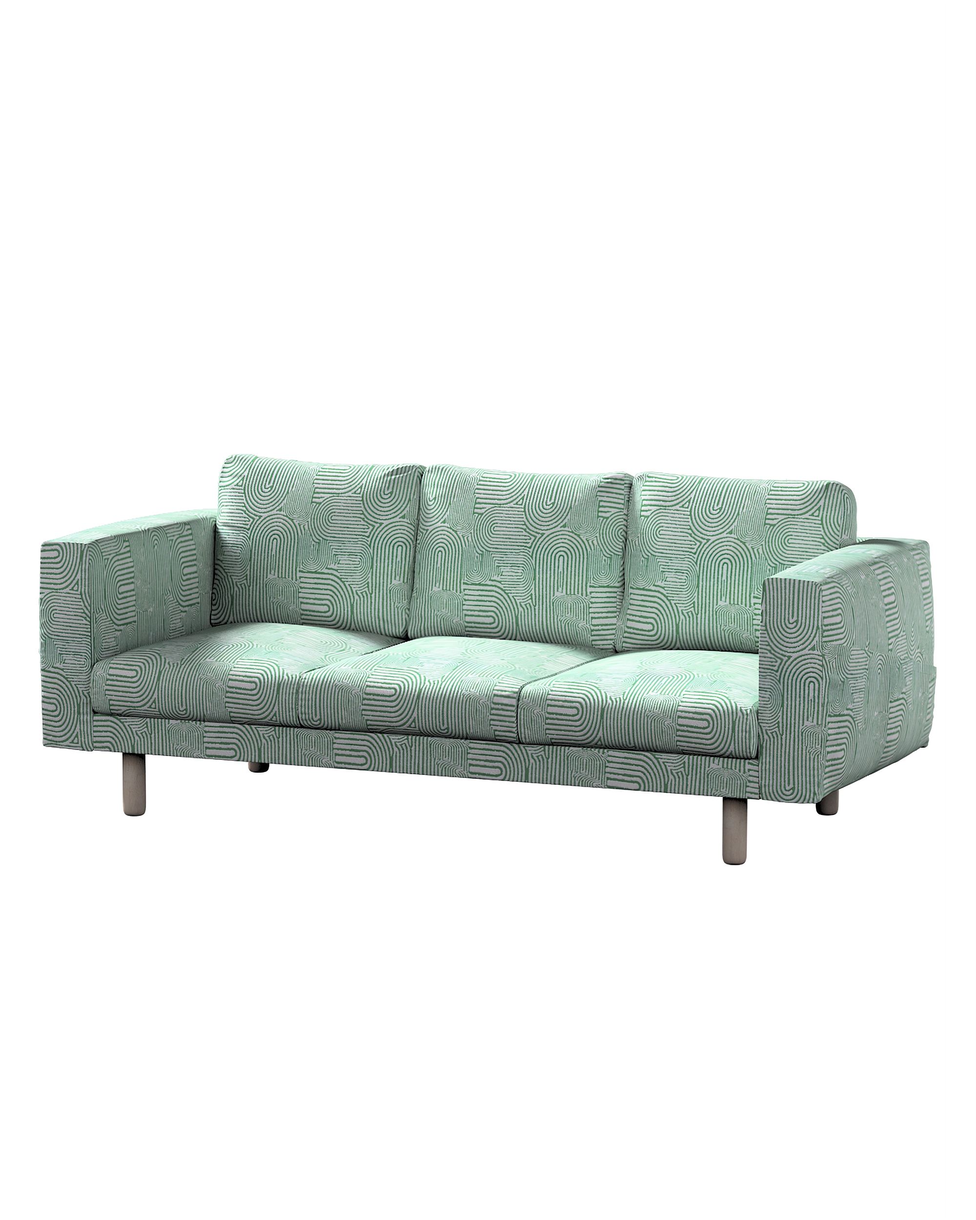 Bezug für Norsborg 3-Sitzer Sofa Farbe grün Stoff strukturiert, gemustert