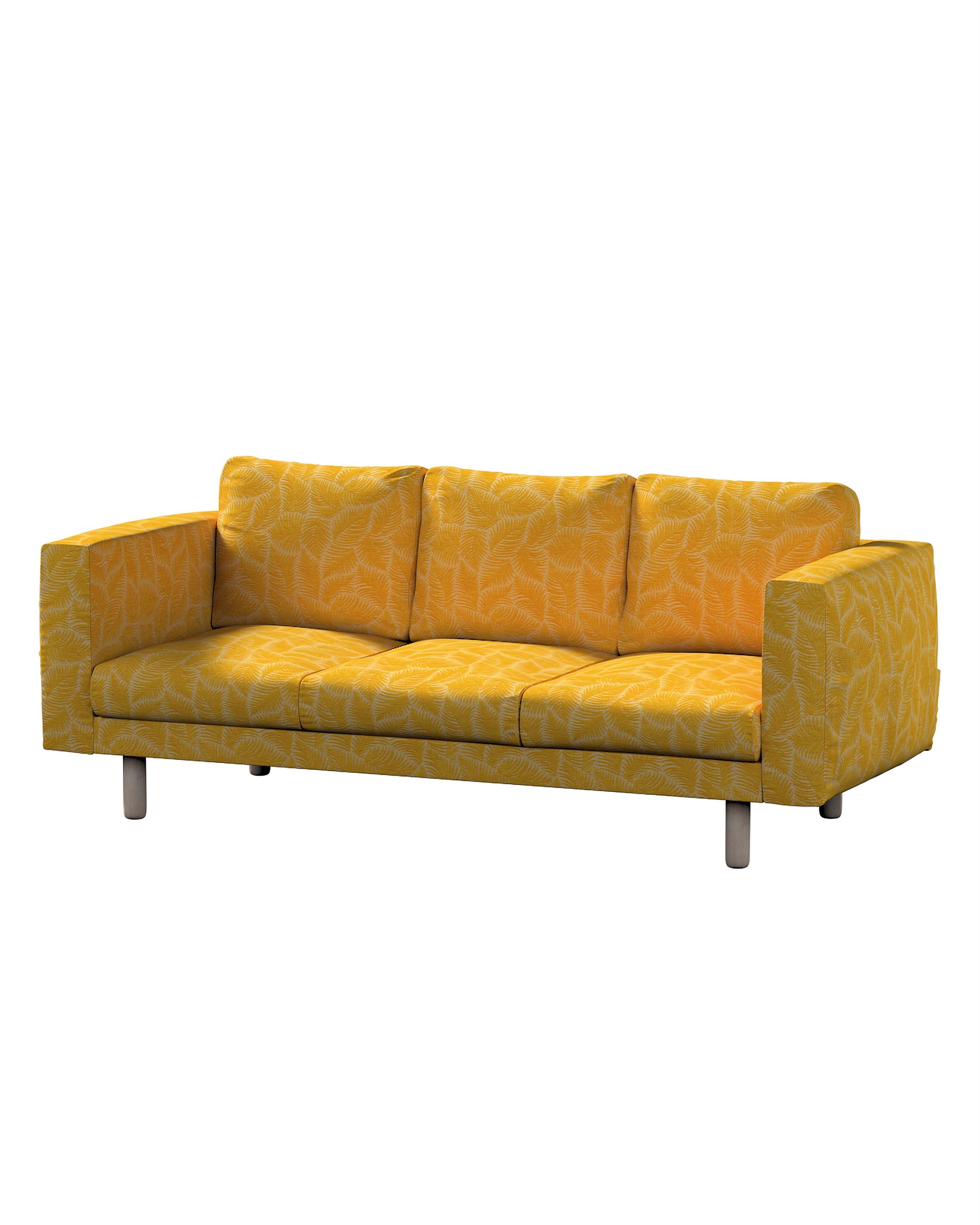 Bezug für Norsborg 3-Sitzer Sofa Farbe gelb Stoff strukturiert, gemustert