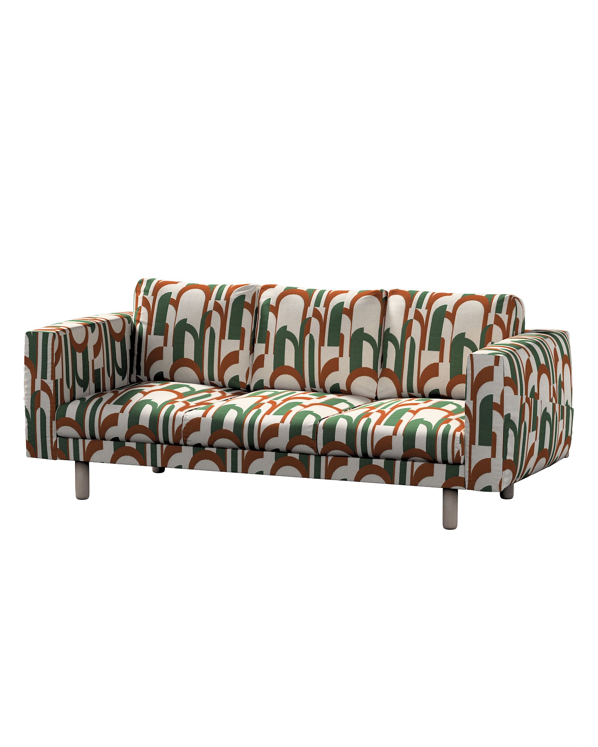 Bezug für Norsborg 3-Sitzer Sofa Farbe grün Stoff strukturiert, gemustert