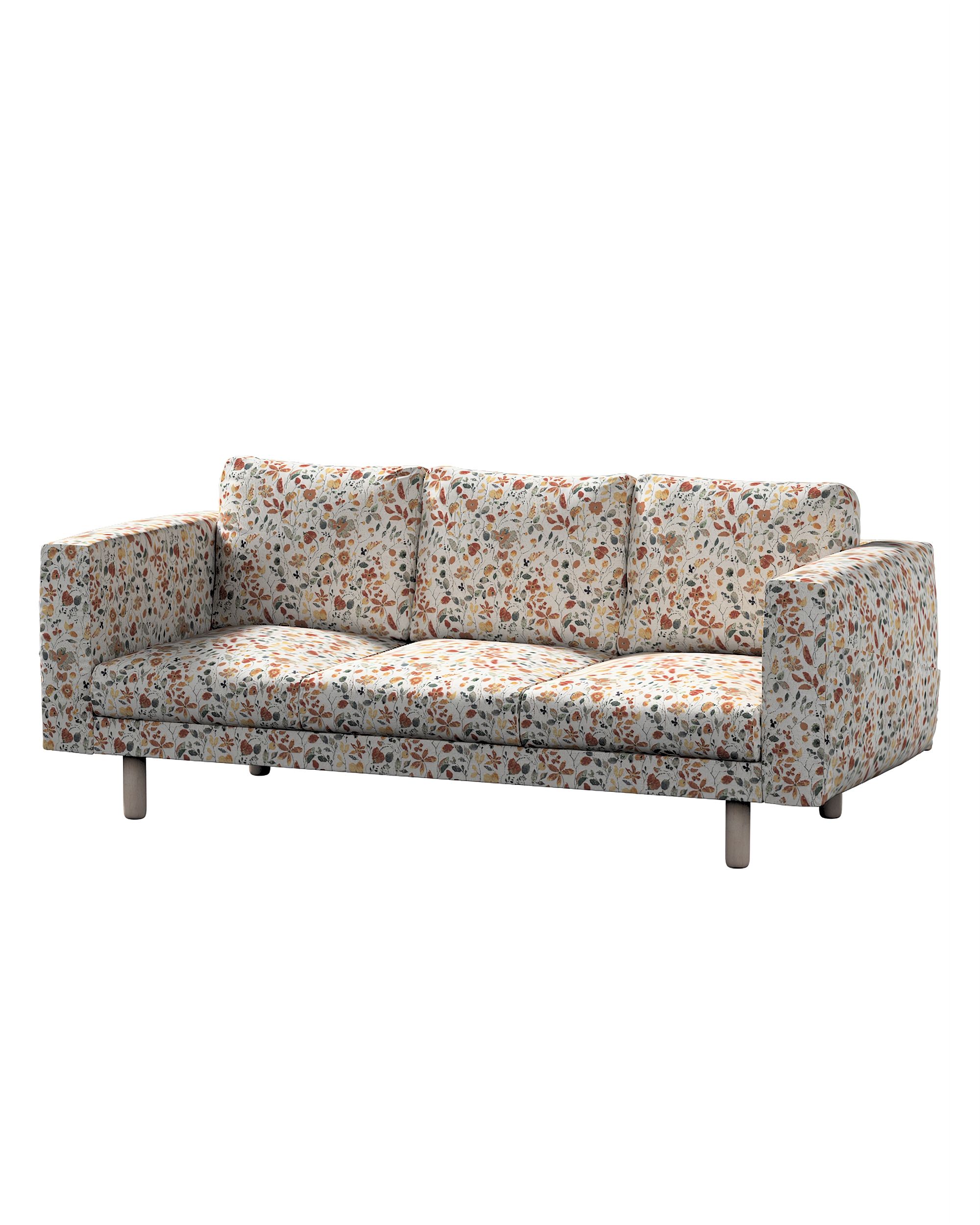 Bezug für Norsborg 3-Sitzer Sofa Farbe orange Stoff strukturiert, gemustert