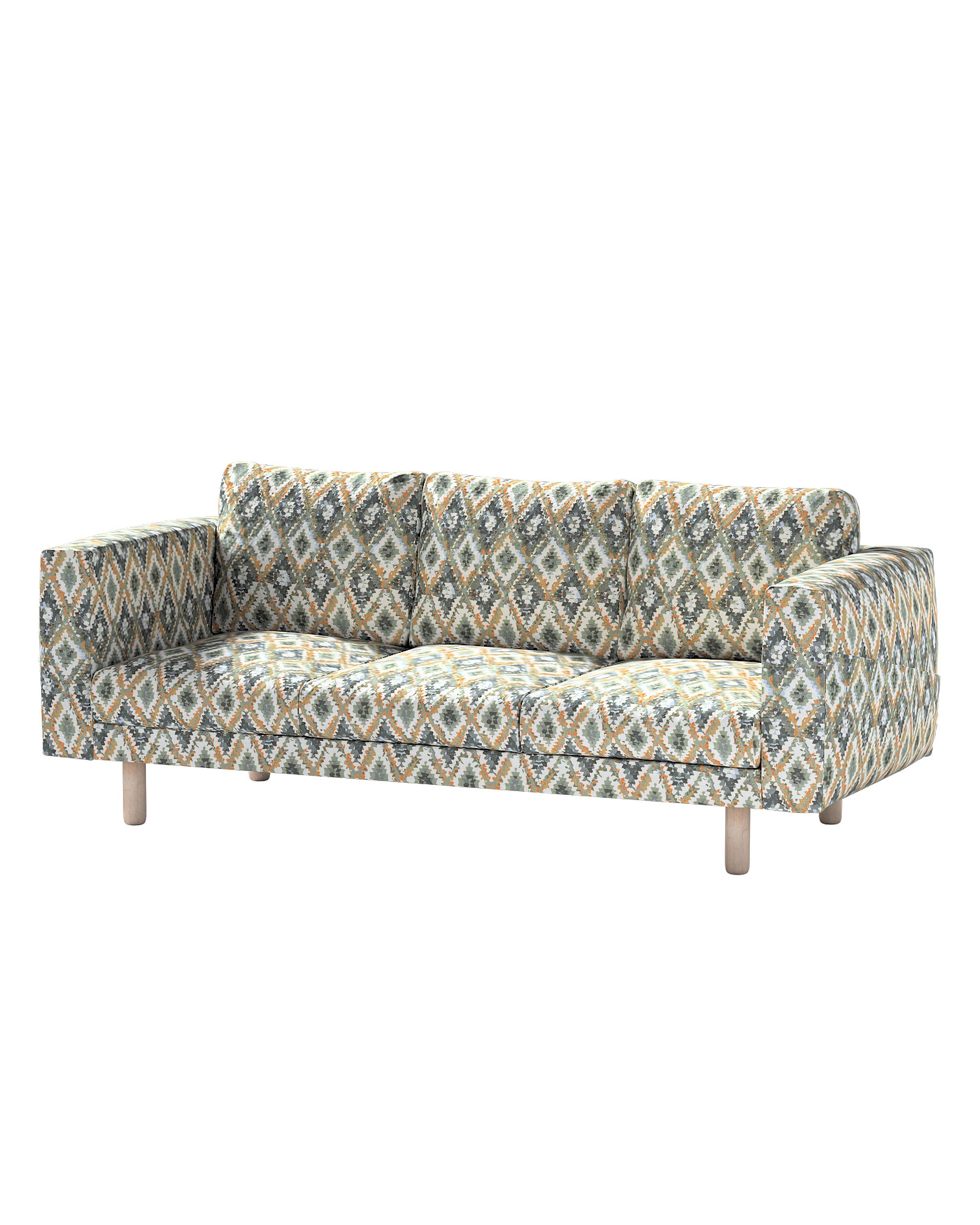 Bezug für Norsborg 3-Sitzer Sofa Farbe blau Stoff strukturiert, gemustert