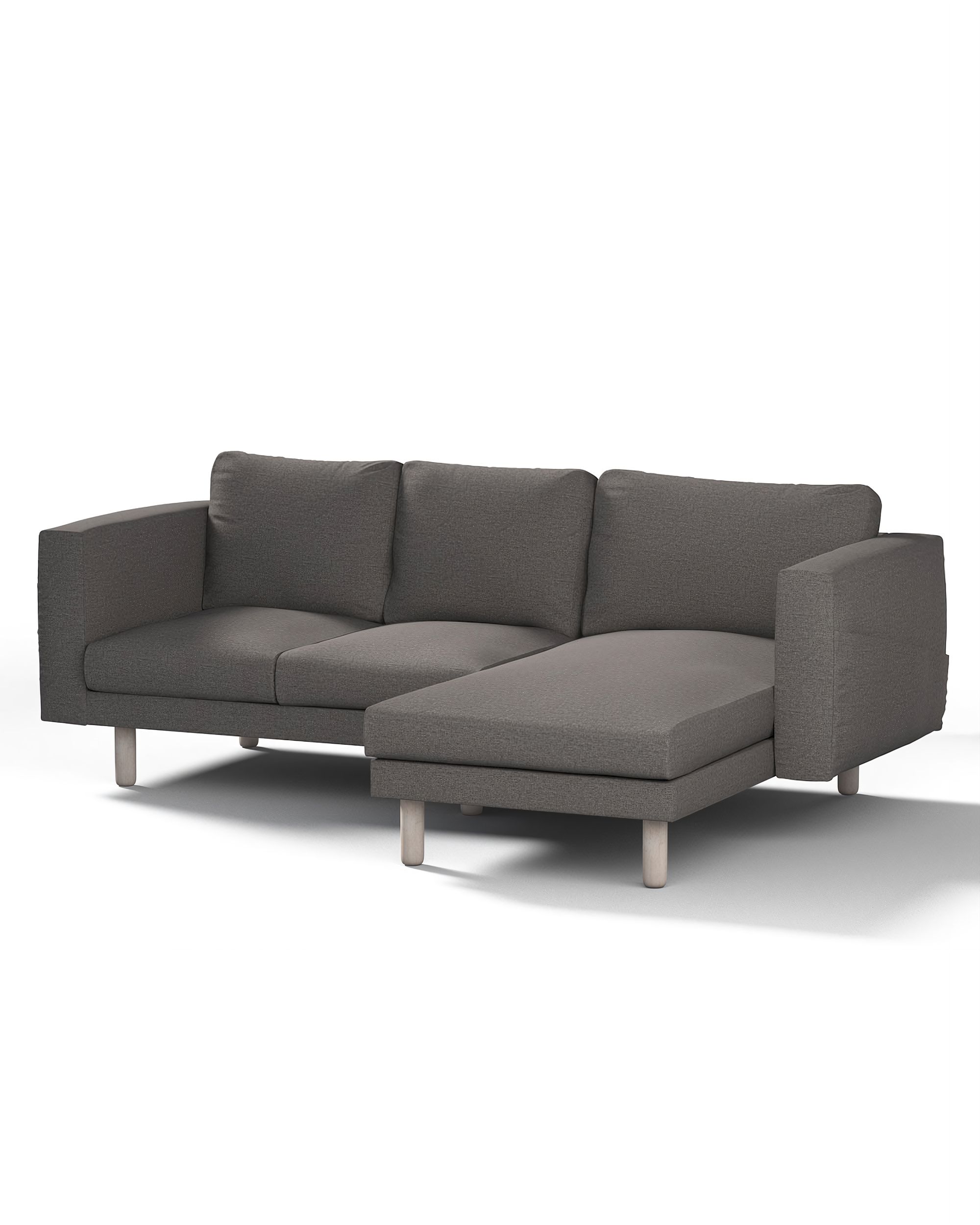 Bezug für Norsborg 3-Sitzer Sofa mit Recamiere Farbe grau Stoff strukturiert