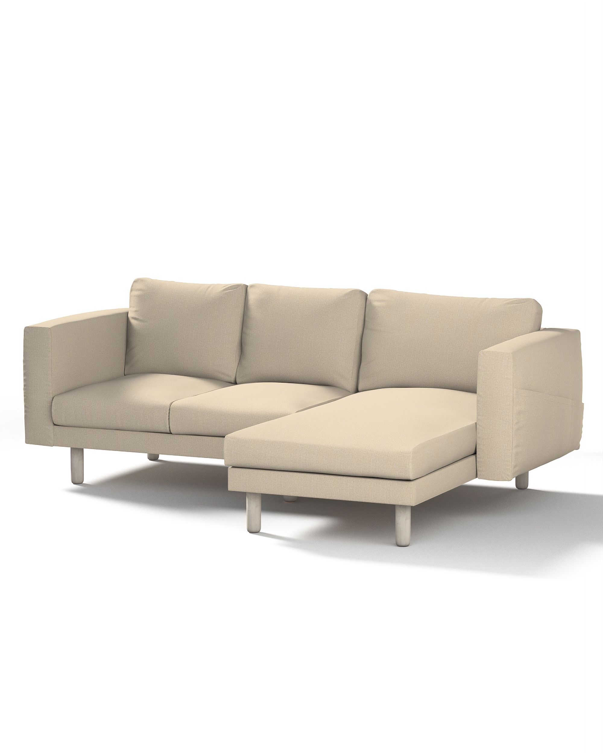 Bezug für Norsborg 3-Sitzer Sofa mit Recamiere Farbe beige Stoff strukturiert