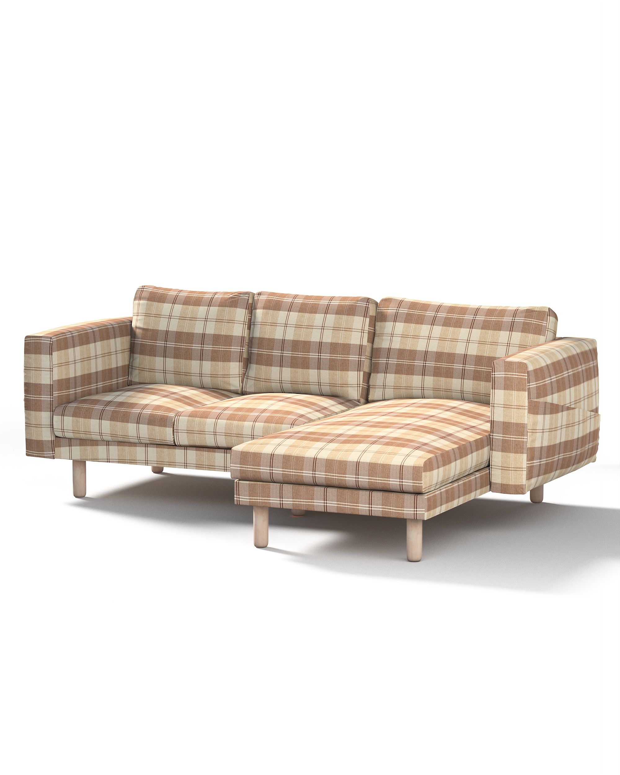 Bezug für Norsborg 3-Sitzer Sofa mit Recamiere Farbe beige Stoff strukturiert, gemustert
