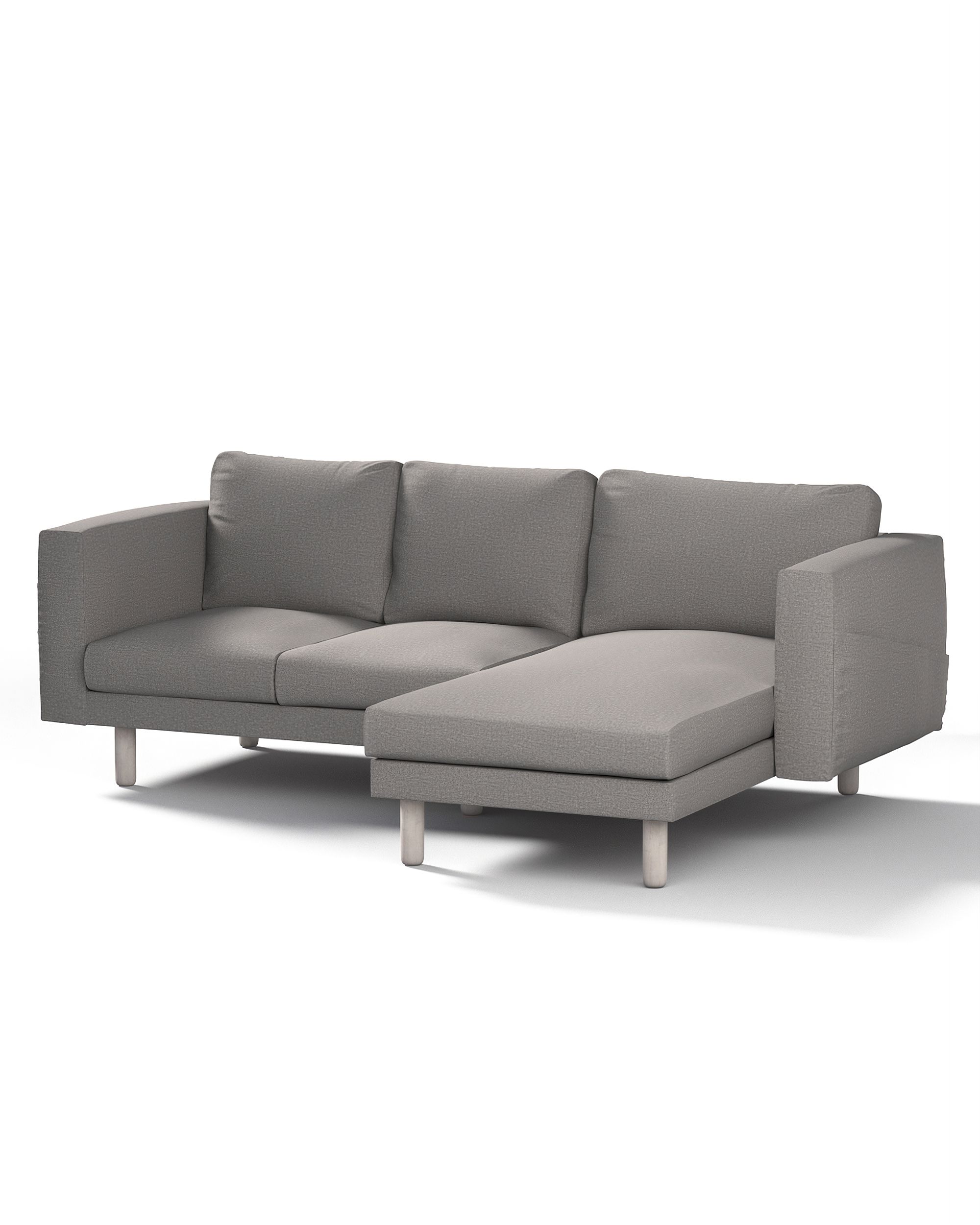 Bezug für Norsborg 3-Sitzer Sofa mit Recamiere Farbe grau Stoff strukturiert