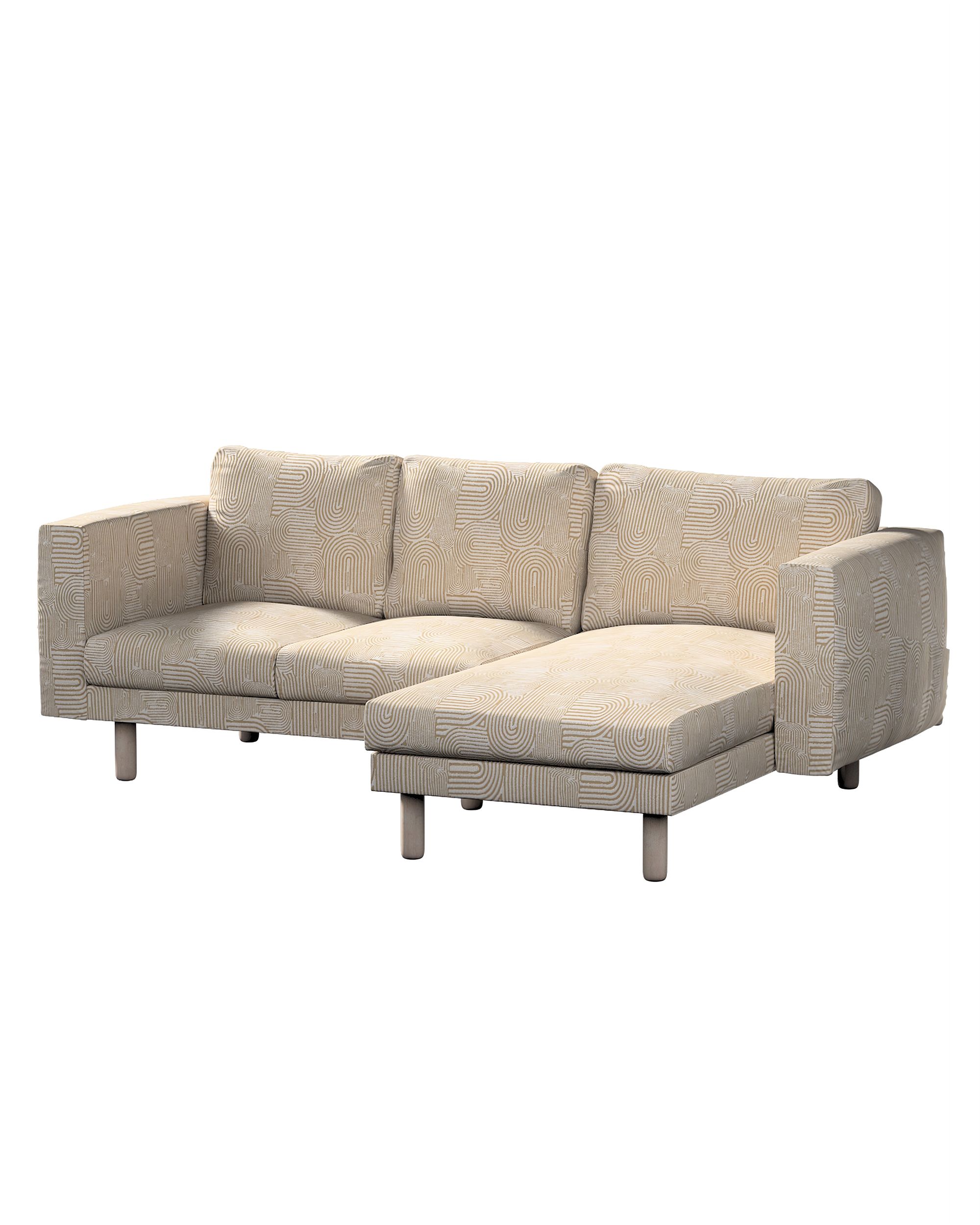 Bezug für Norsborg 3-Sitzer Sofa mit Recamiere Farbe beige Stoff strukturiert, gemustert