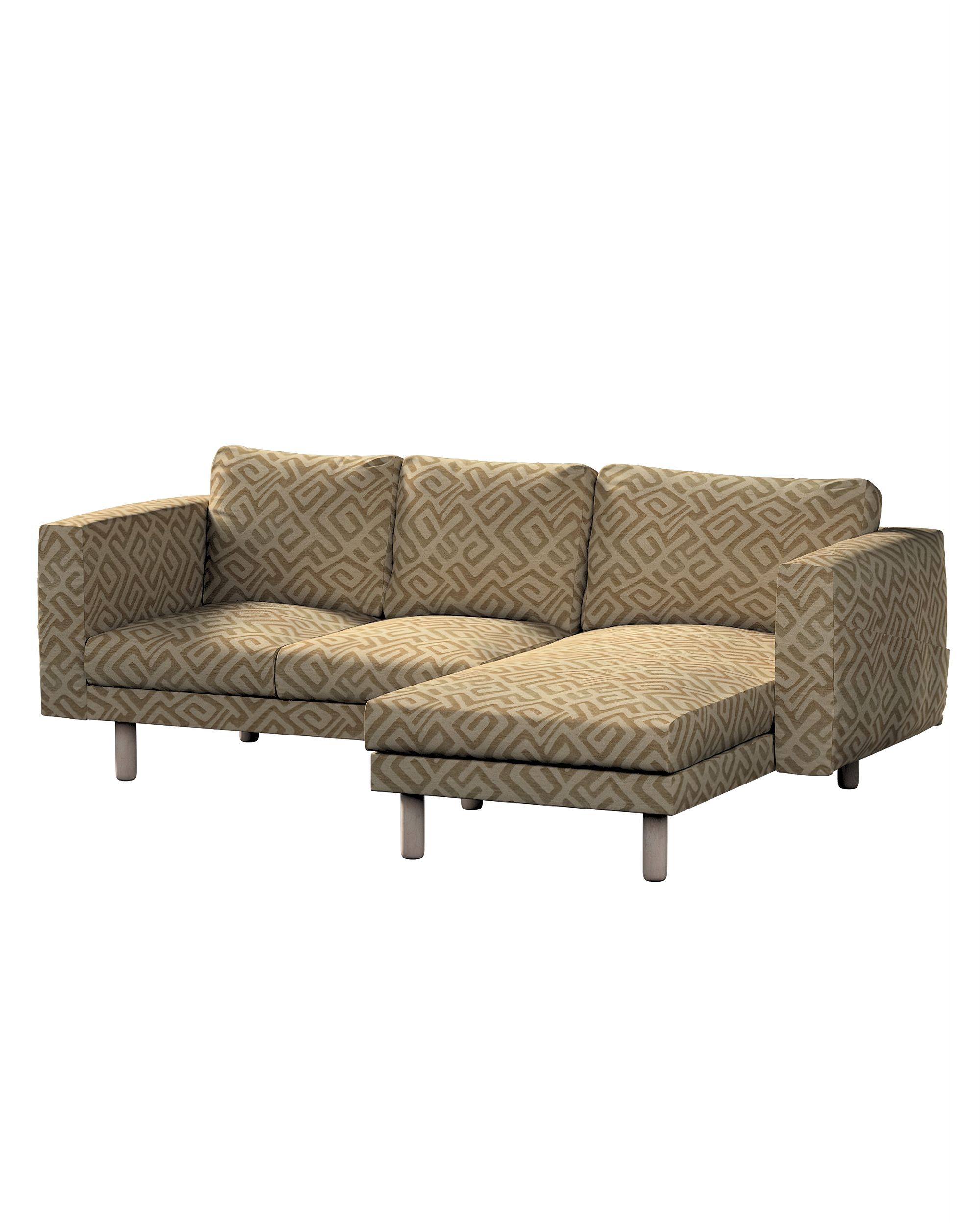 Bezug für Norsborg 3-Sitzer Sofa mit Recamiere Farbe beige Stoff strukturiert, gemustert