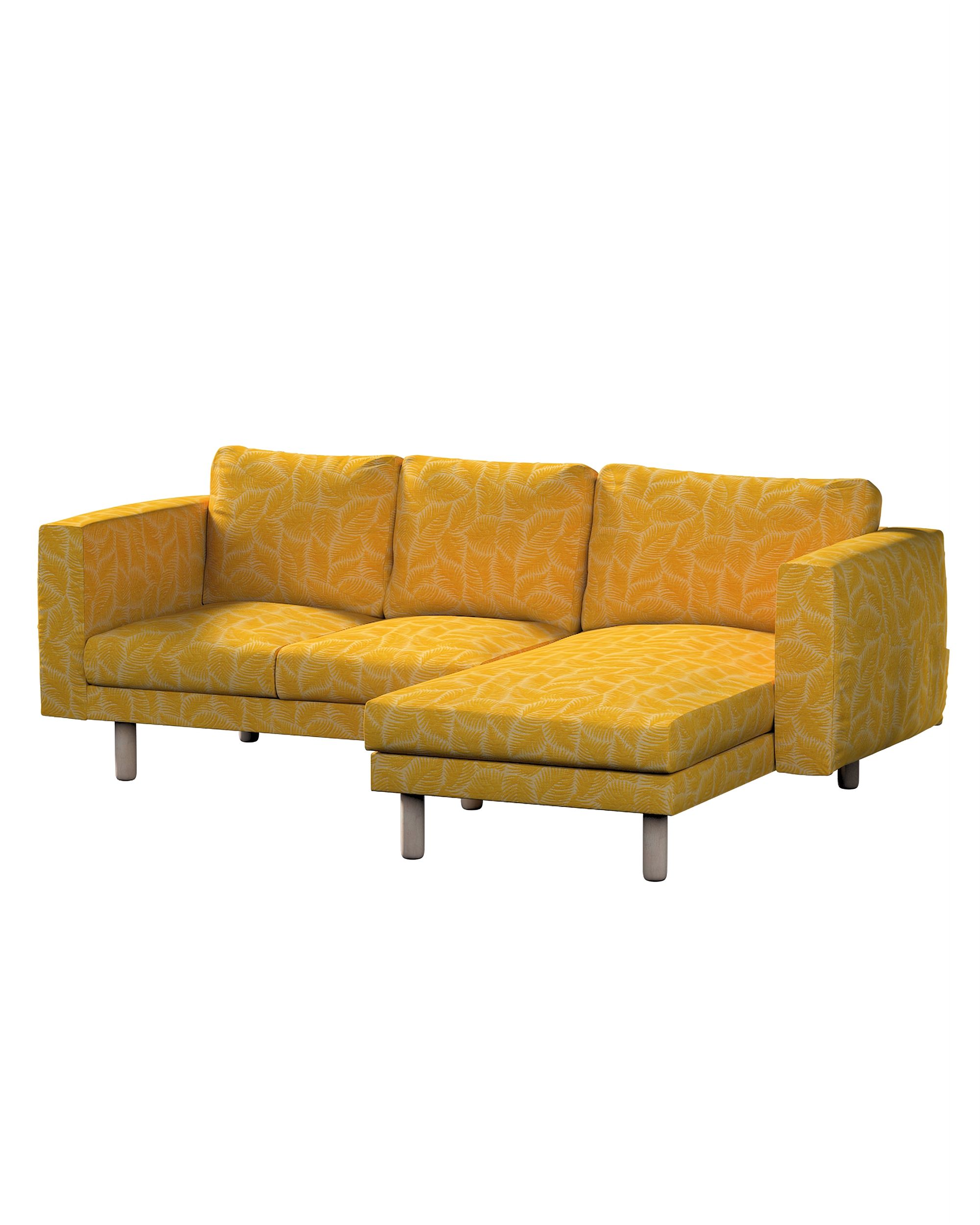 Bezug für Norsborg 3-Sitzer Sofa mit Recamiere Farbe gelb Stoff strukturiert, gemustert
