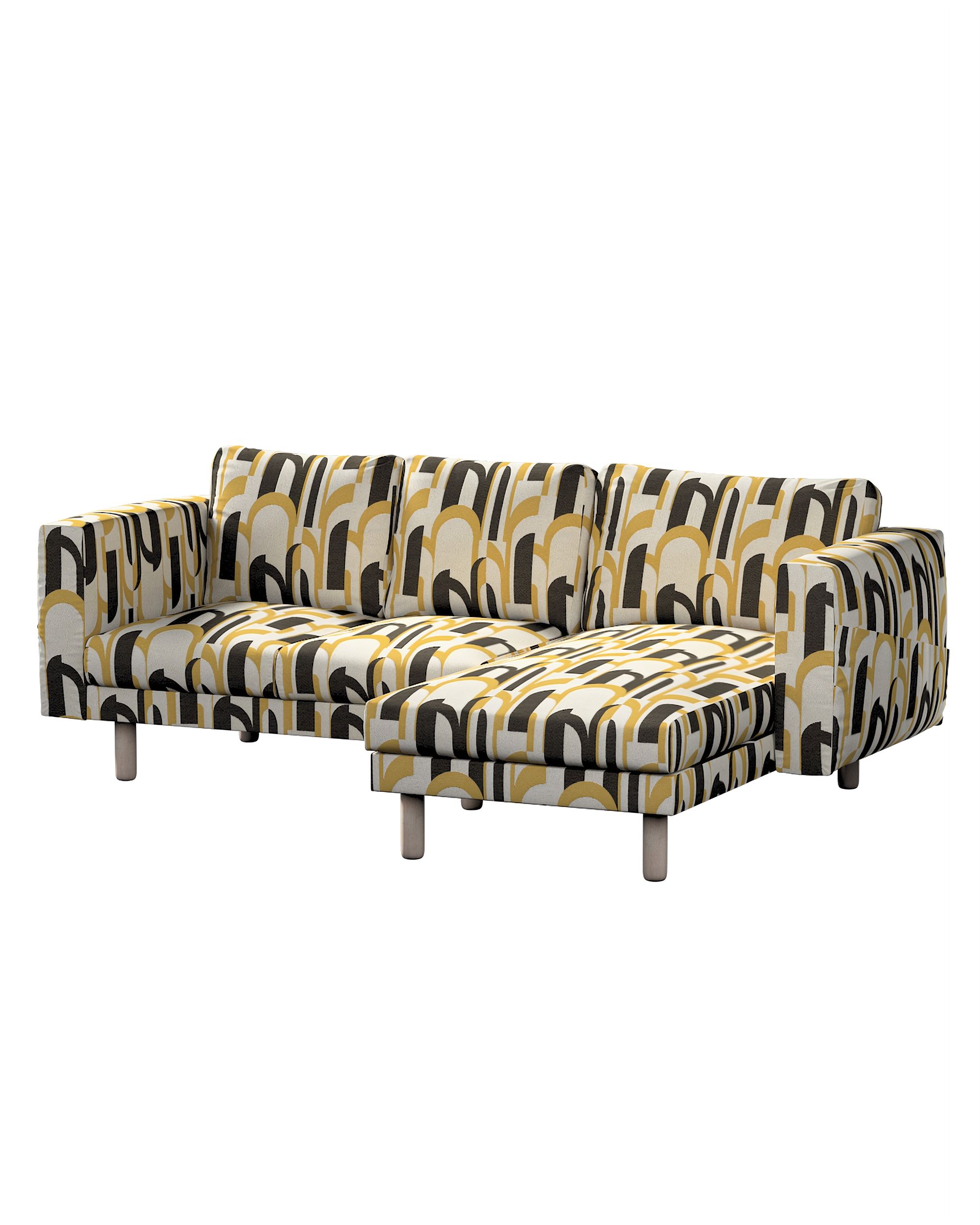 Bezug für Norsborg 3-Sitzer Sofa mit Recamiere Farbe bunt Stoff strukturiert, gemustert