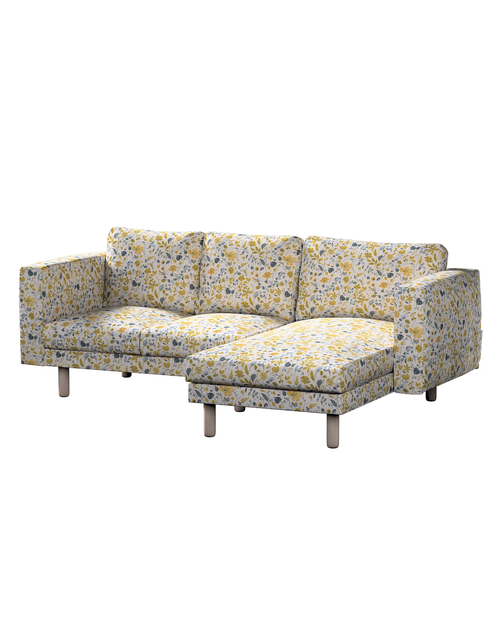 Bezug für Norsborg 3-Sitzer Sofa mit Recamiere Farbe gelb Stoff strukturiert, gemustert