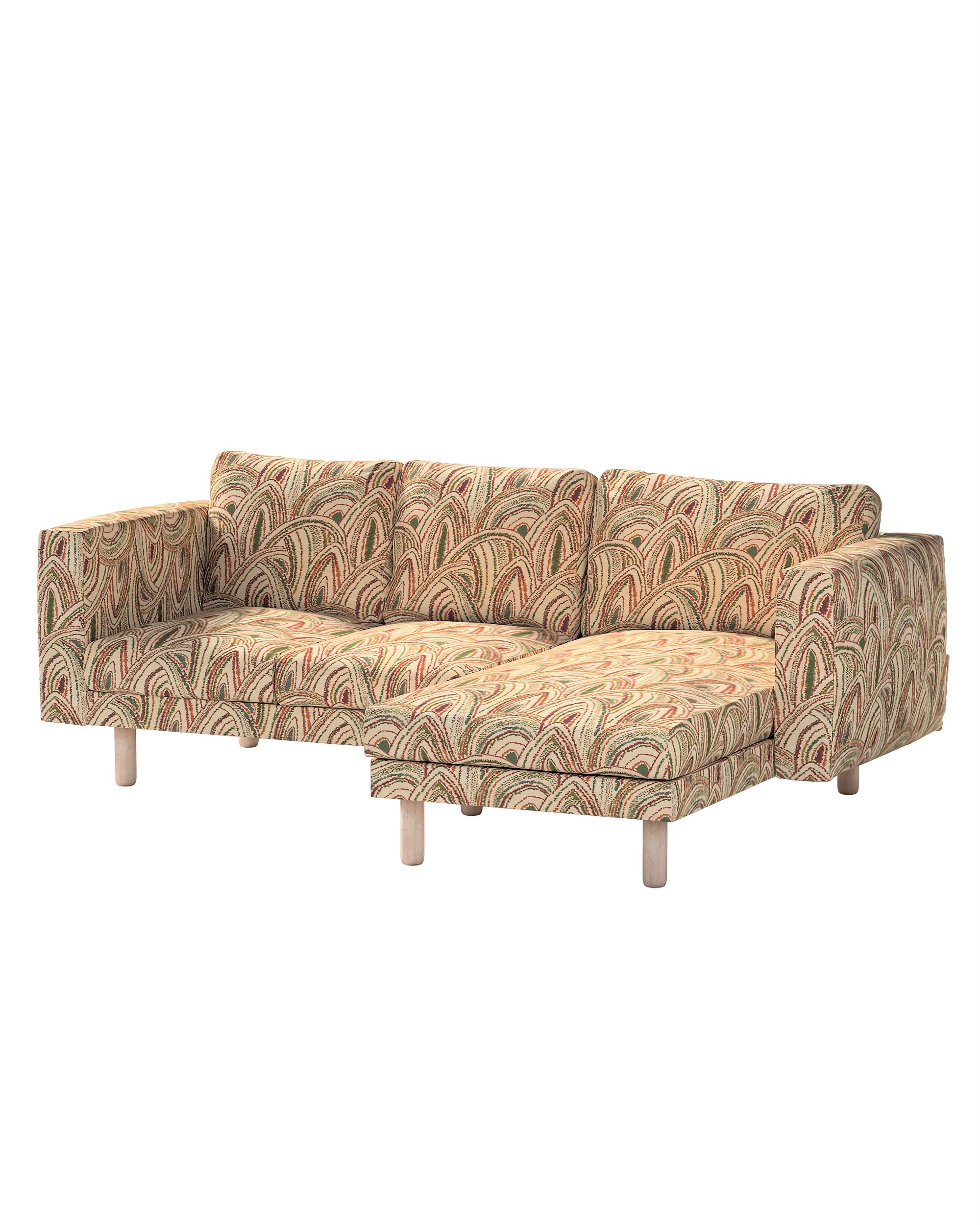 Bezug für Norsborg 3-Sitzer Sofa mit Recamiere Farbe bunt Stoff strukturiert, gemustert