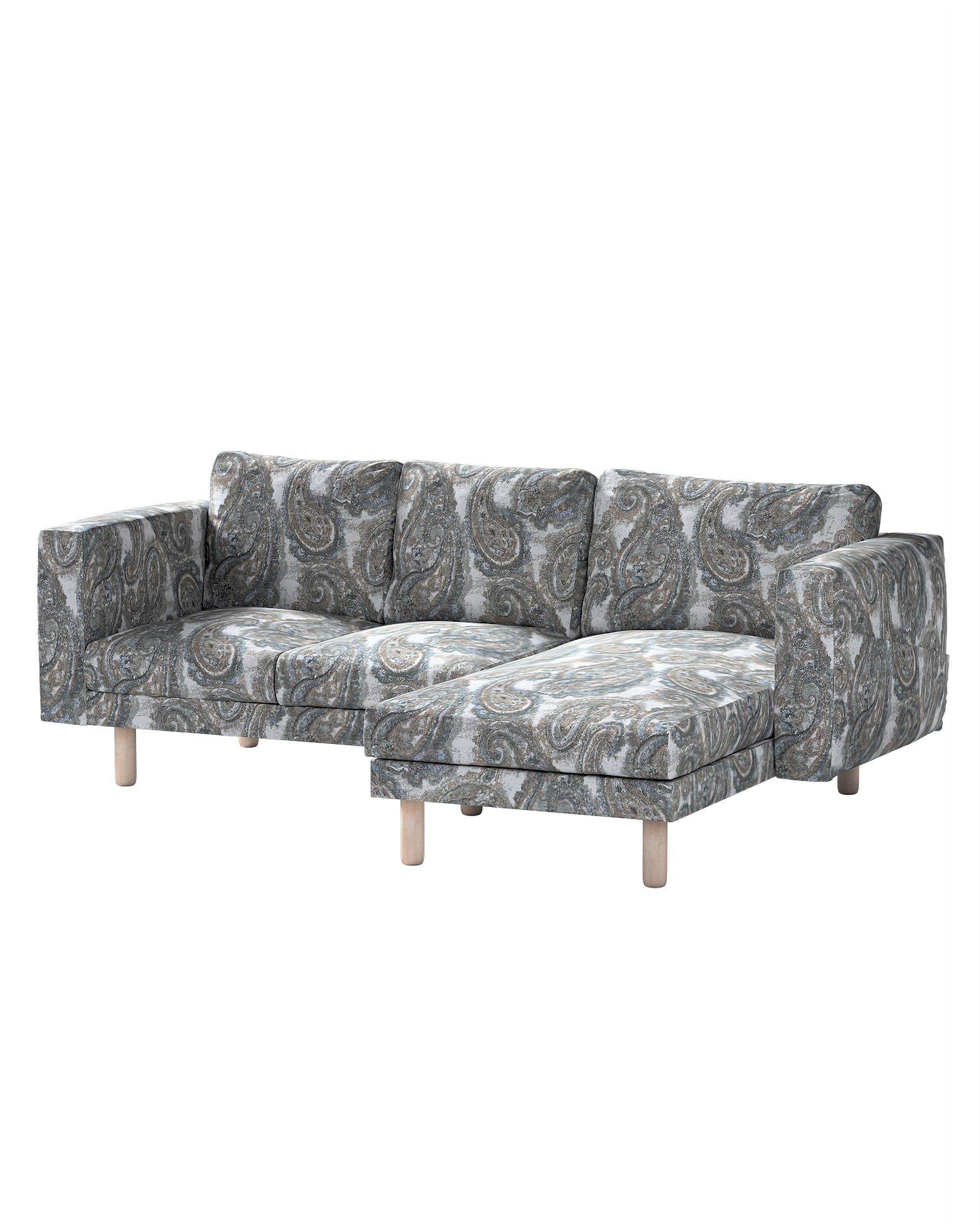 Bezug für Norsborg 3-Sitzer Sofa mit Recamiere Farbe bunt Stoff strukturiert, gemustert