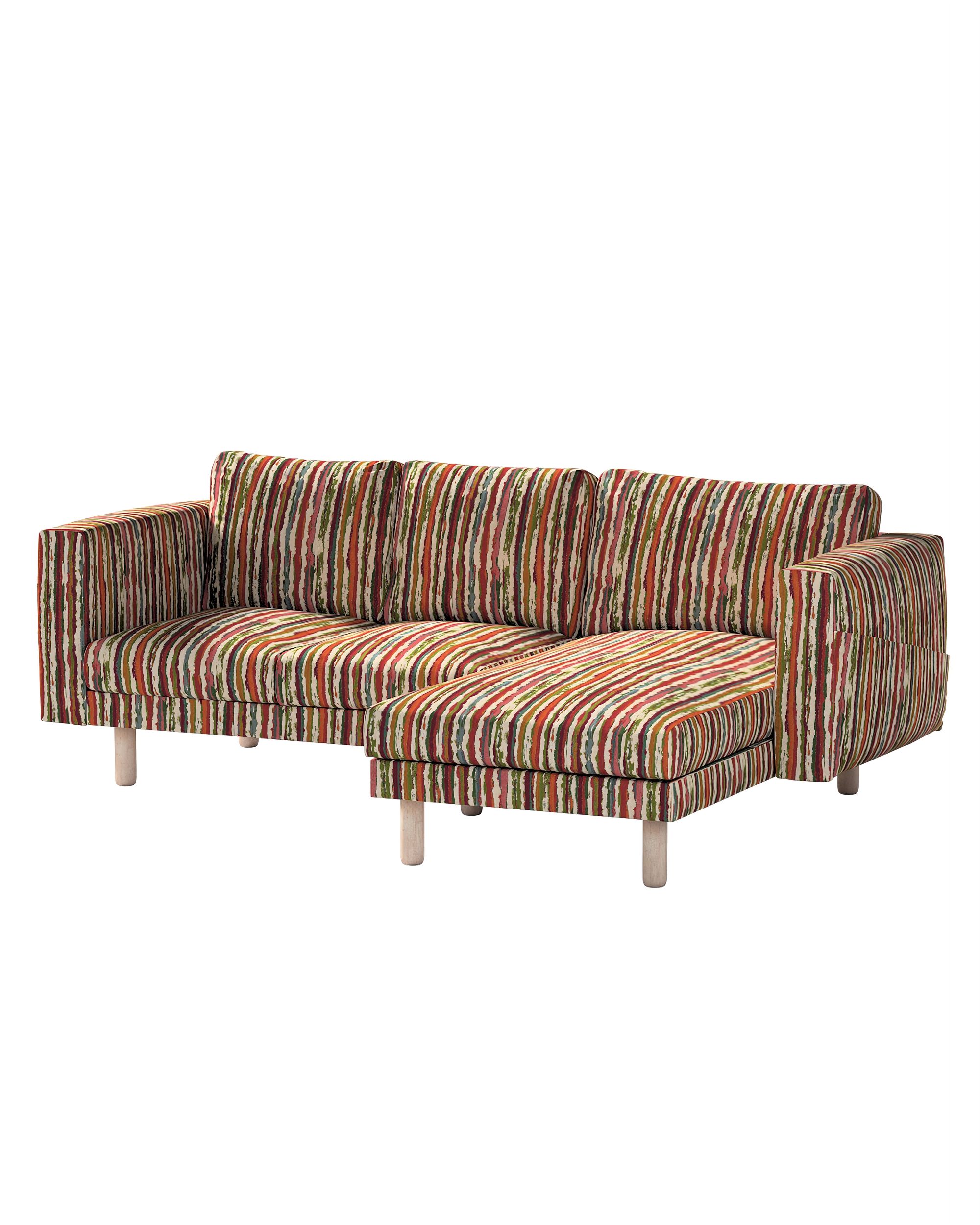 Bezug für Norsborg 3-Sitzer Sofa mit Recamiere Farbe bunt Stoff strukturiert, gemustert