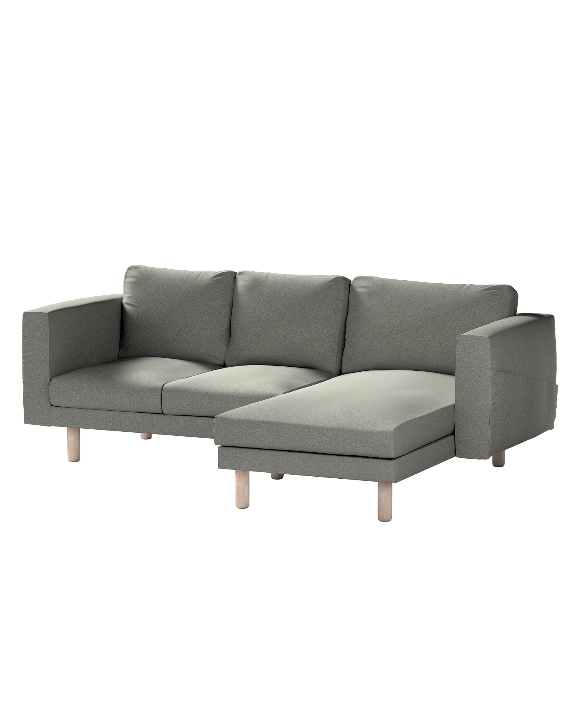 Bezug für Norsborg 3-Sitzer Sofa mit Recamiere Farbe grau Stoff strukturiert