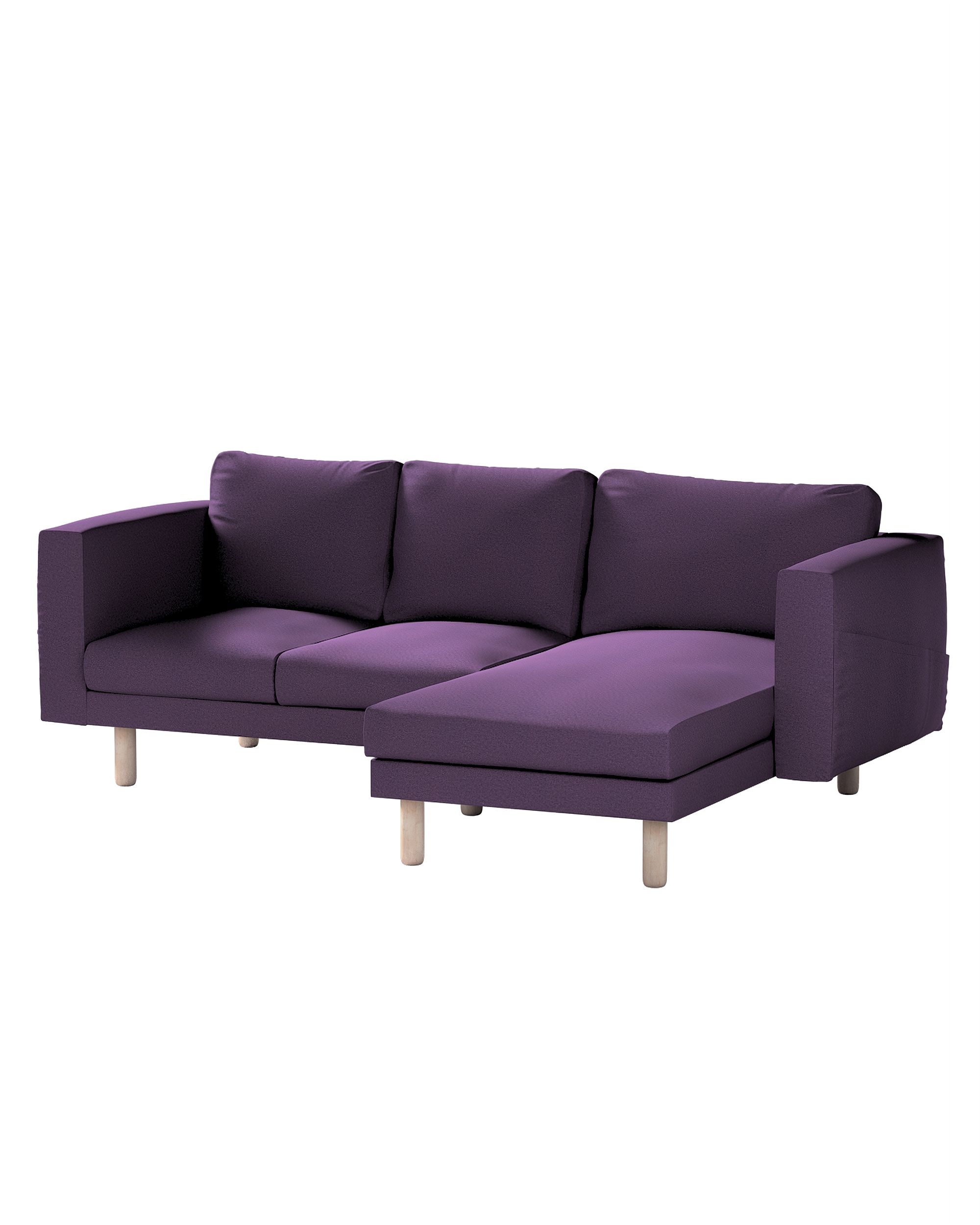 Bezug für Norsborg 3-Sitzer Sofa mit Recamiere Farbe violett Stoff strukturiert
