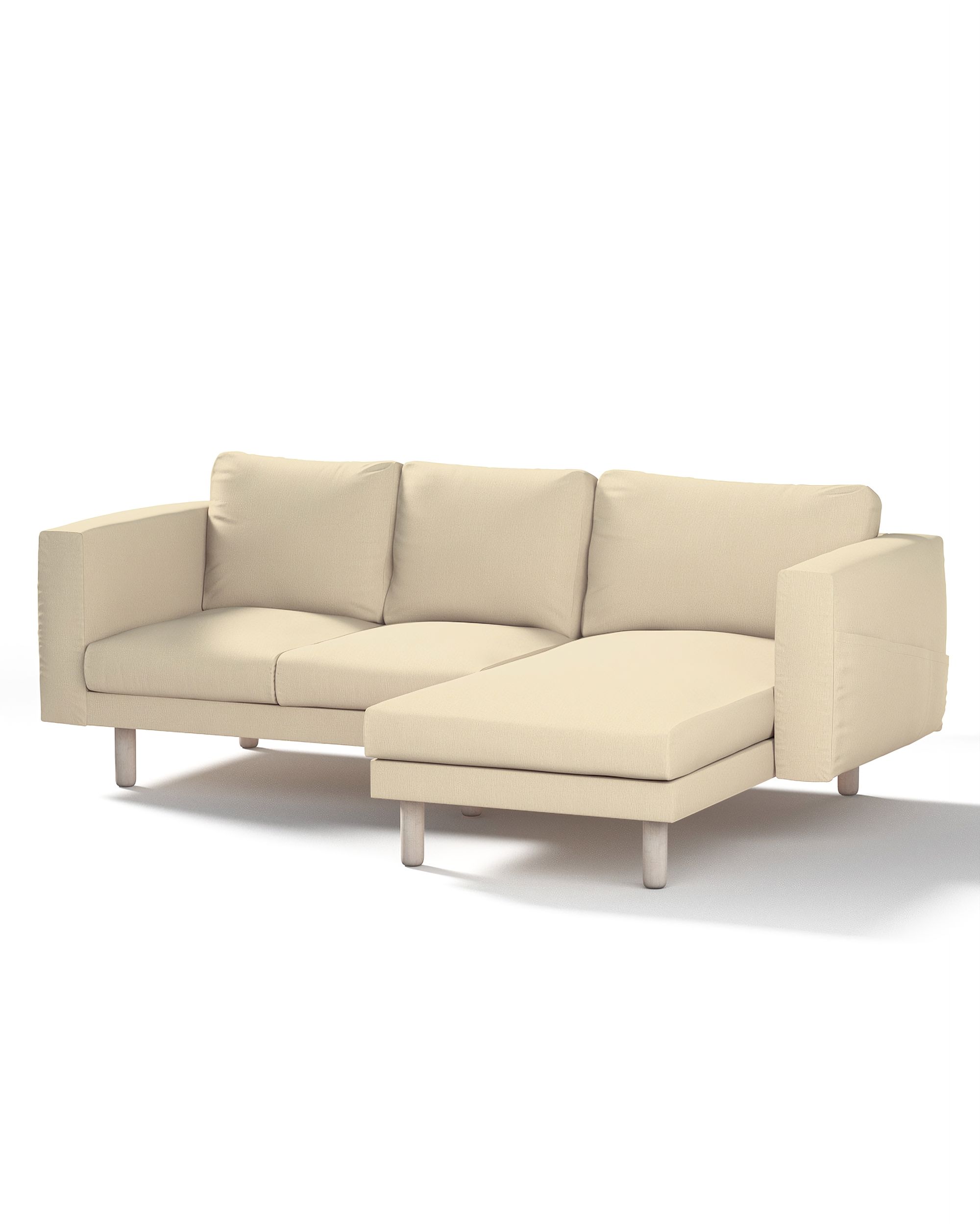 Bezug für Norsborg 3-Sitzer Sofa mit Recamiere Farbe creme Stoff glänzend, strukturiert