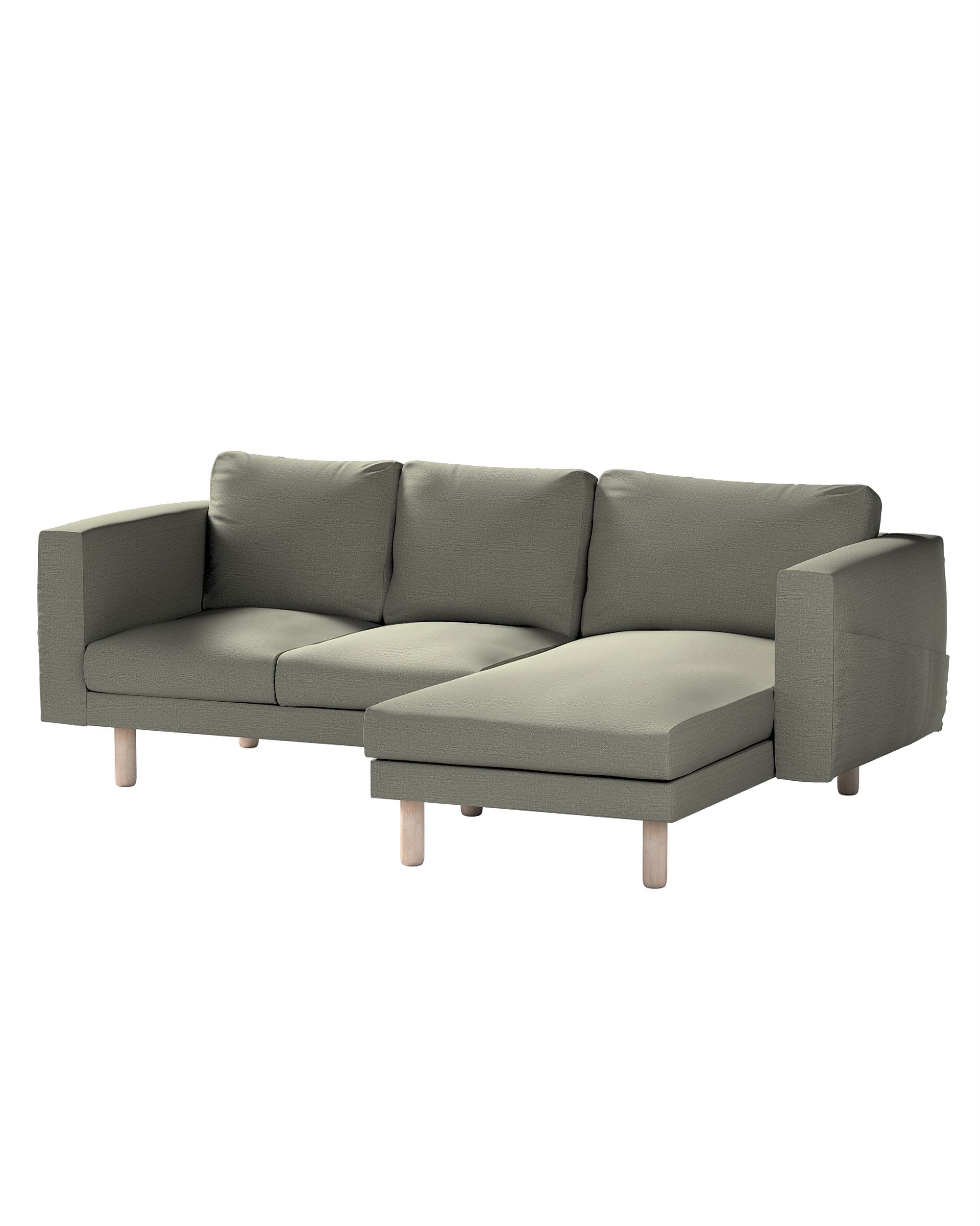 Bezug für Norsborg 3-Sitzer Sofa mit Recamiere Farbe grau Stoff strukturiert