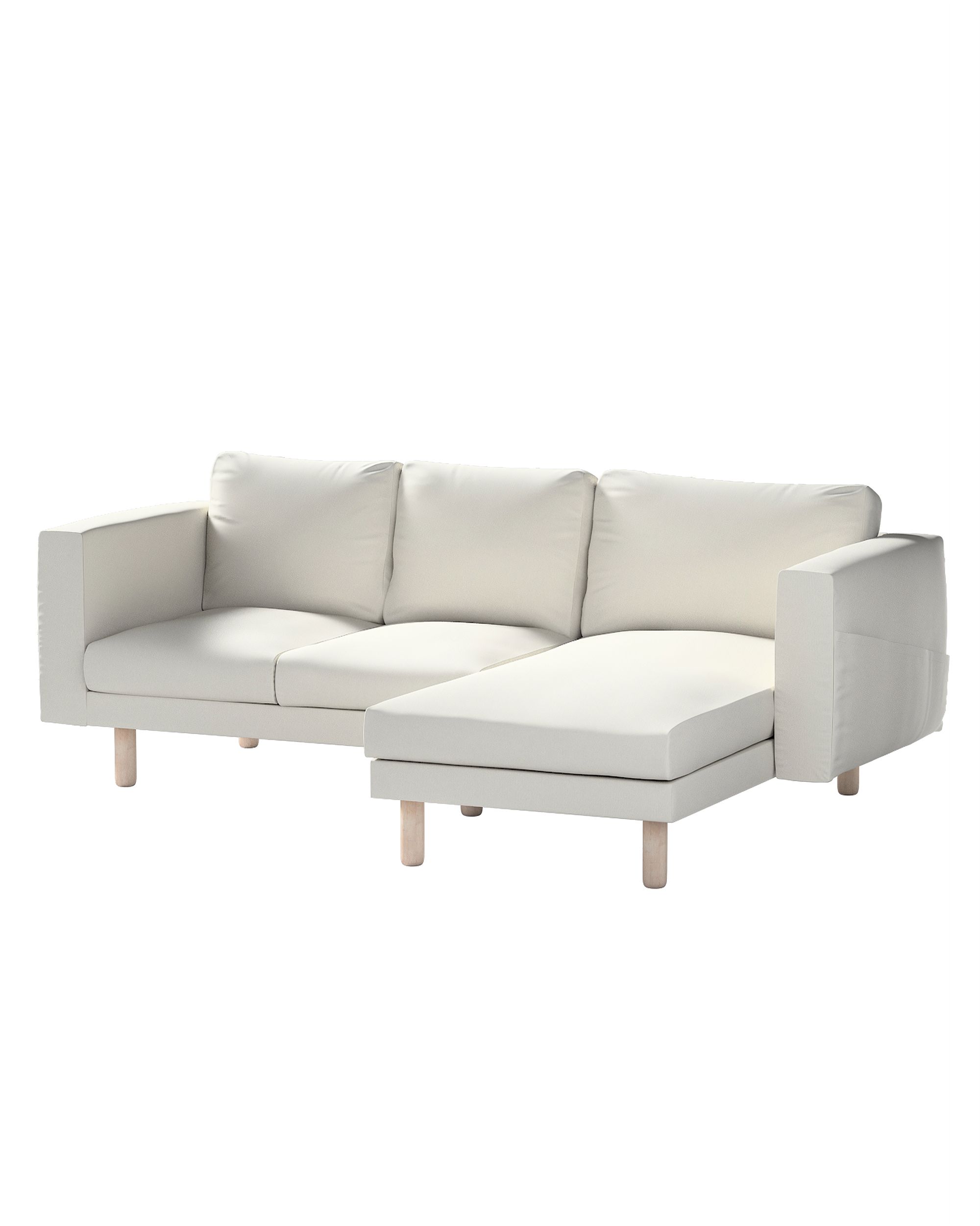 Bezug für Norsborg 3-Sitzer Sofa mit Recamiere Farbe grau Stoff strukturiert