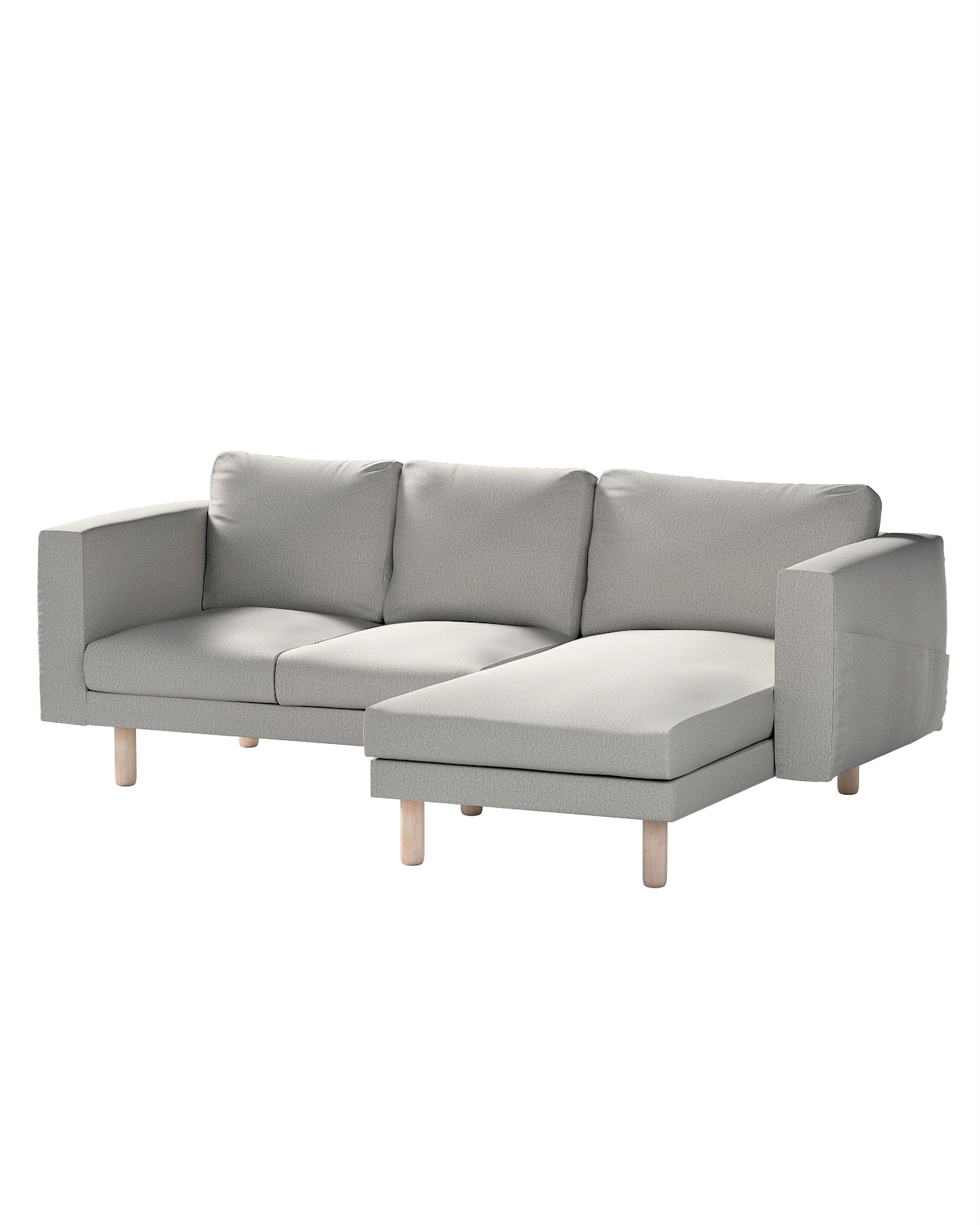 Bezug für Norsborg 3-Sitzer Sofa mit Recamiere Farbe grau Stoff strukturiert